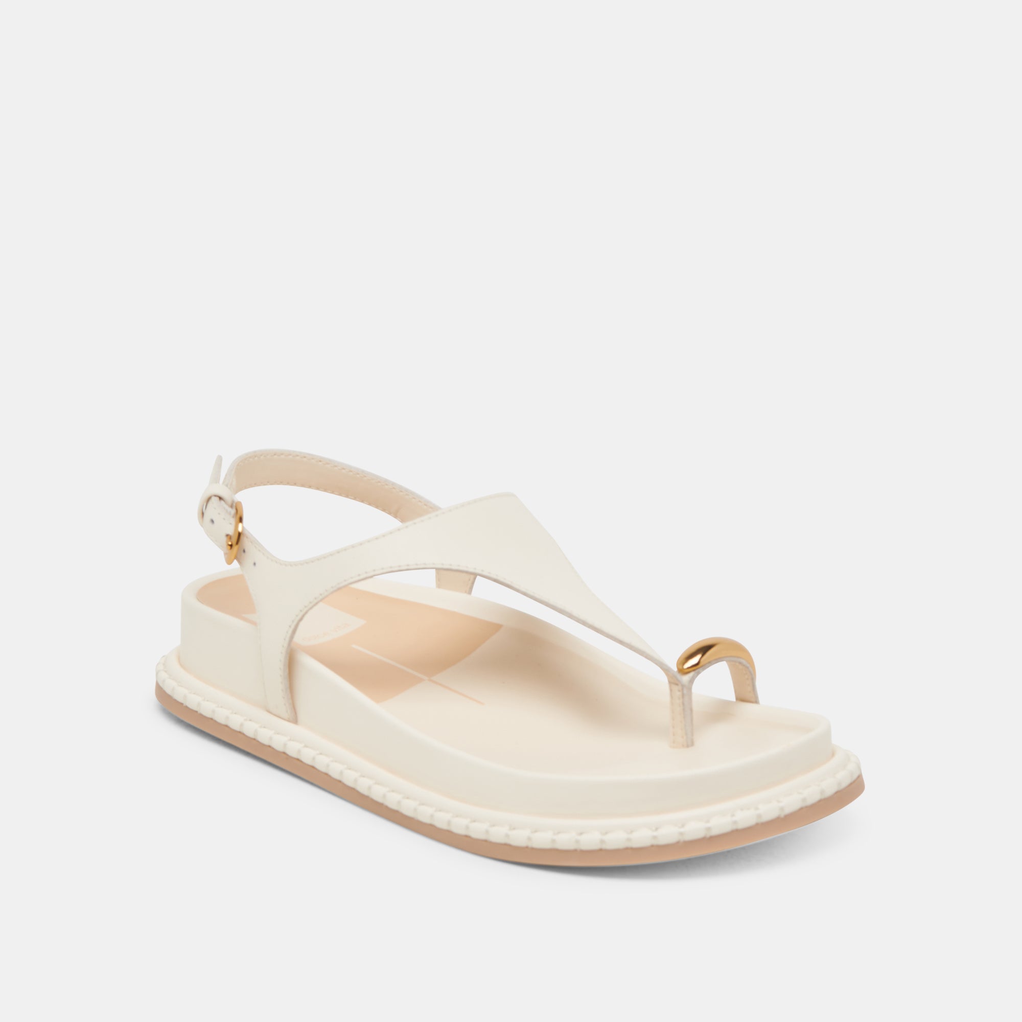 Stefan Off White Leather Sandals for Women - Comfortable & Stylish Summer Casual Shoes - Perfect for Beach, Vacation, and Everyday Wear