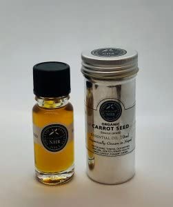 Organic Carrot Seed Essential Oil (Daucus carota) - 50ml Pure & Natural by NHR Organic Oils - Perfect for Aromatherapy, Skincare & Hair Growth Treatments