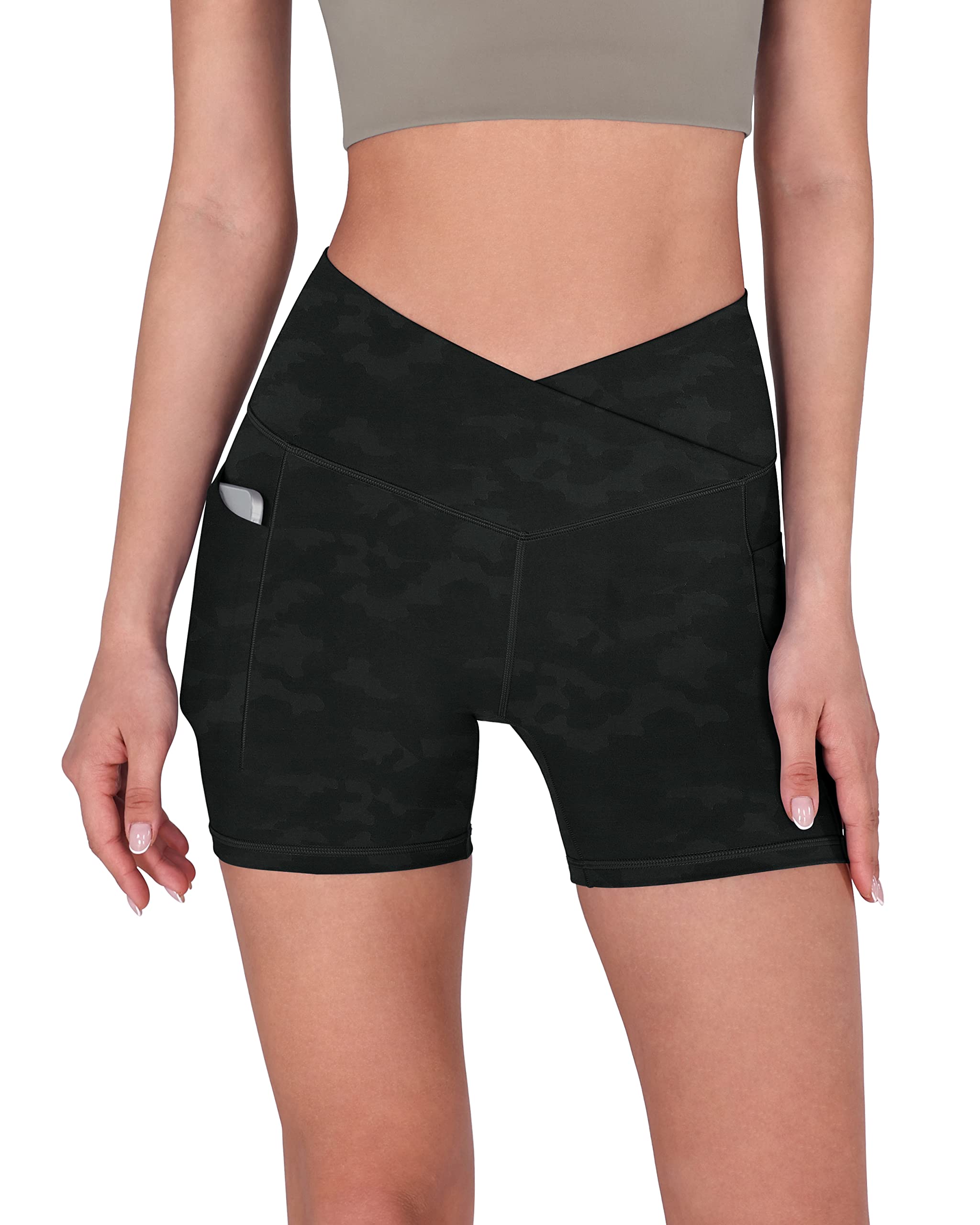 ODODOS Women's 5-Inch High Waist Yoga Shorts - Breathable Athletic Workout Running Shorts for Gym, Sports & Active Lifestyle