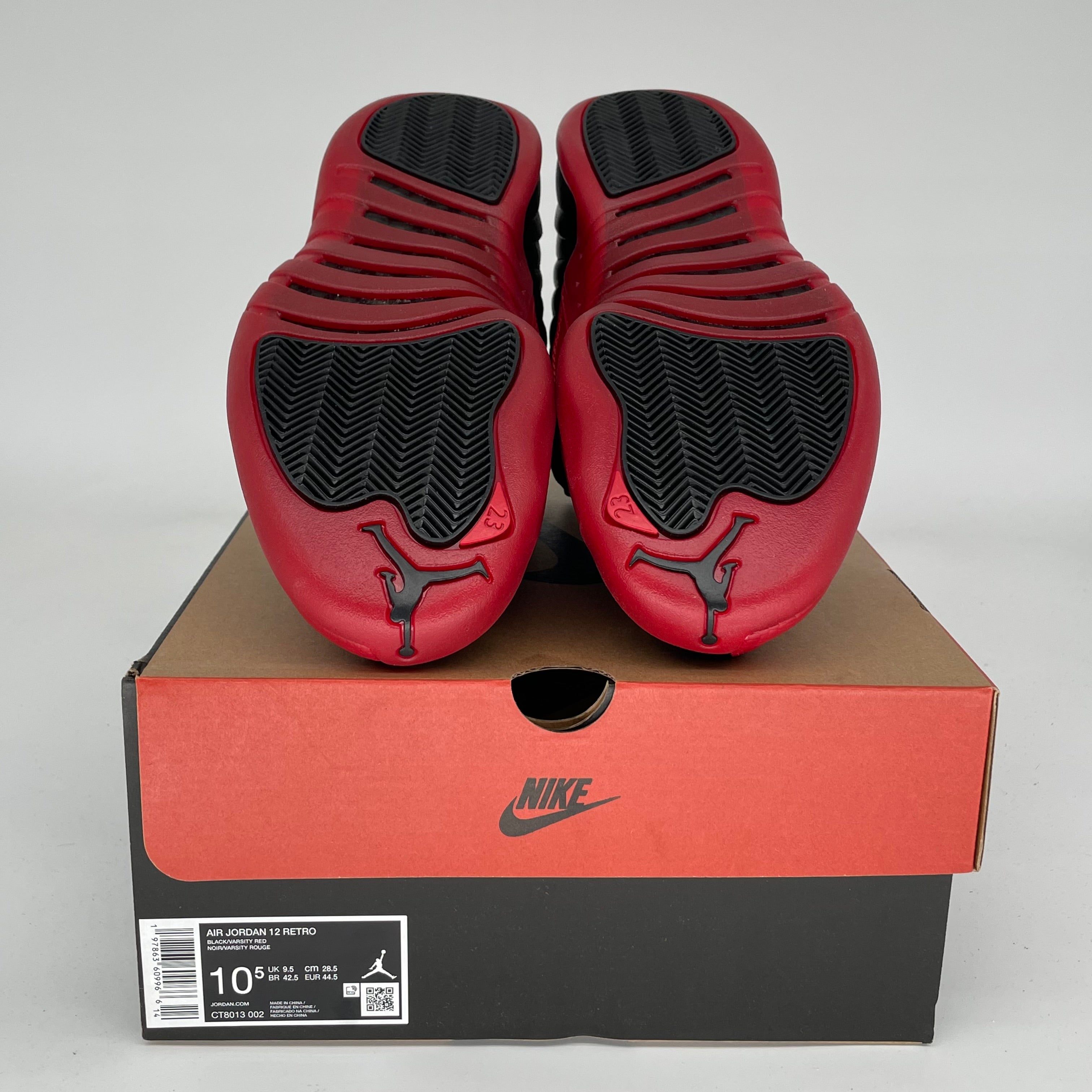 AIR JORDAN 12 FLU GAME Basketball Shoes Men's Size 10.5 Black/Red CT8013-002 - Perfect for Court Performance & Streetwear Fashion
