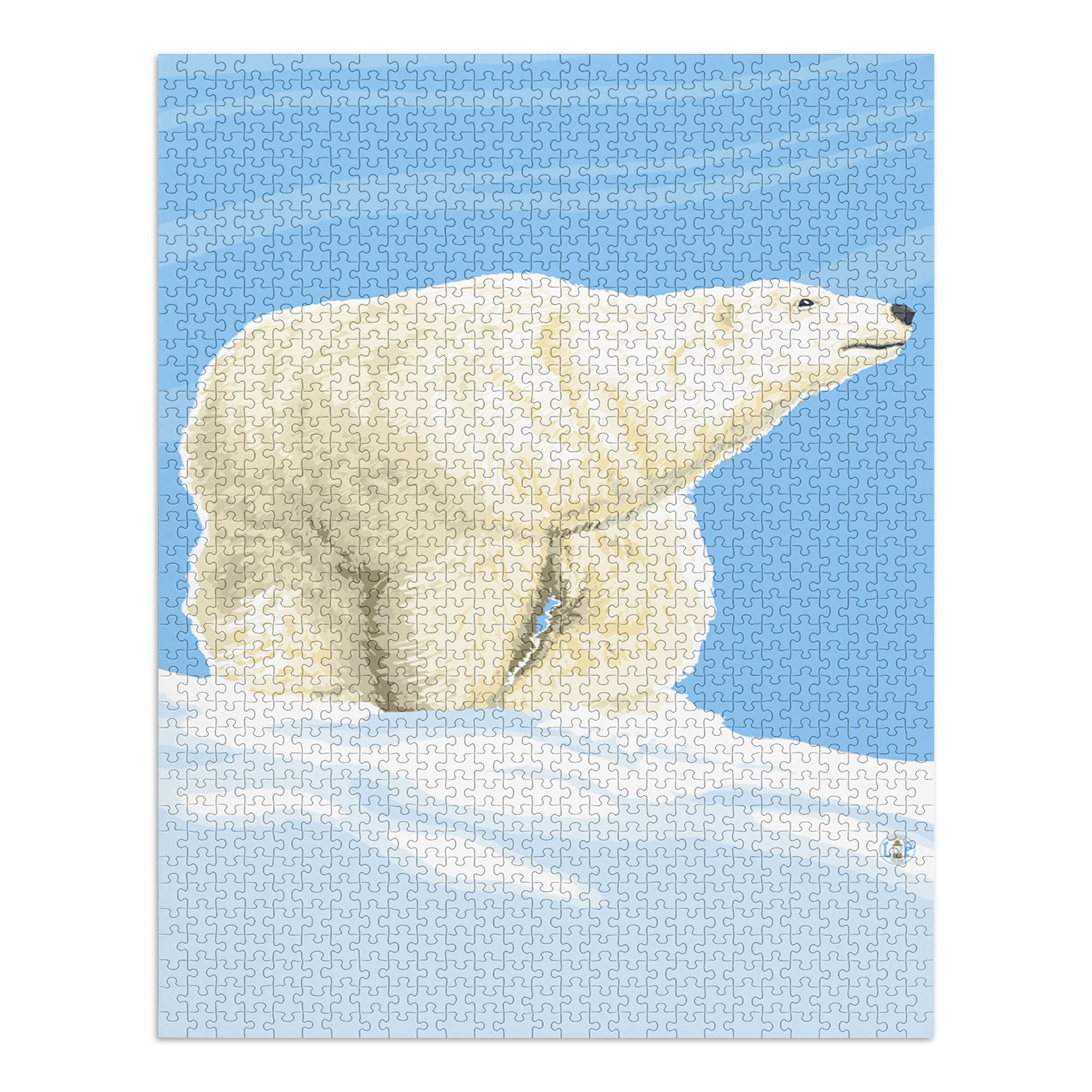 Premium 1000-Piece Polar Bear Jigsaw Puzzle for Adults & Families (19x28.5 Inches) - Made in USA - Challenging Winter Wildlife Puzzle for Relaxation & Family Game Nights