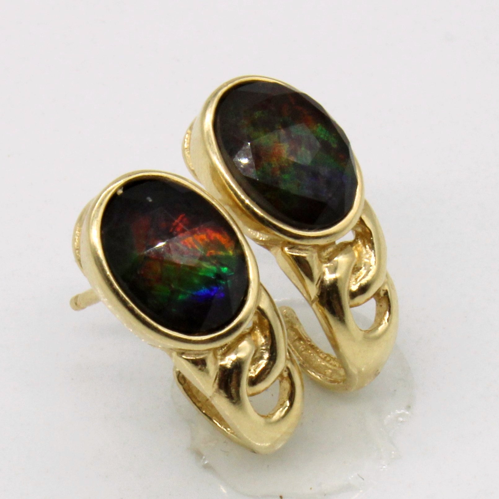 Natural Ammolite Earrings | 2.40 Carat Total Weight | Genuine Canadian Gemstone Jewelry | Dangle Drop Earrings for Women | Perfect for Parties, Weddings & Special Occasions