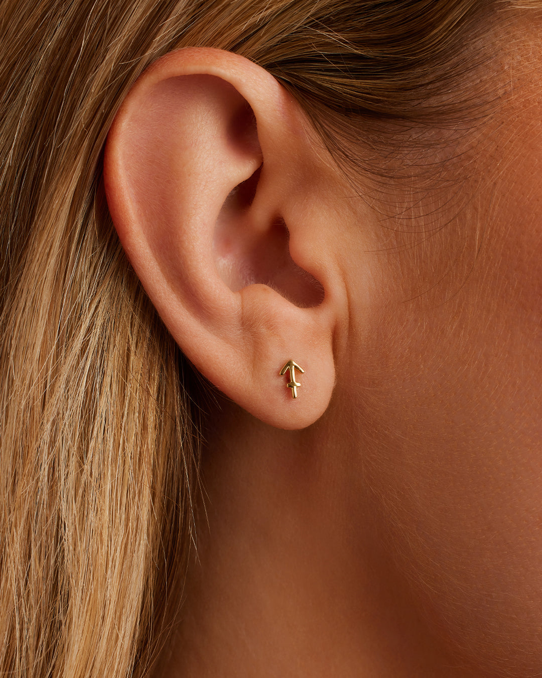 Zodiac Single Stud Earrings - Gold Plated Zodiac Sign Jewelry for Women - Perfect for Daily Wear, Gifts & Special Occasions