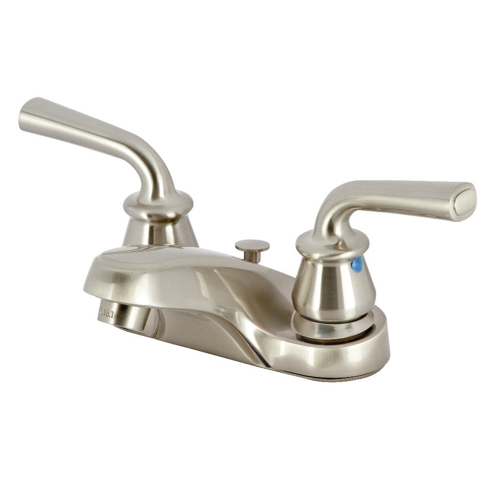 Kingston Brass KB252RXLB 4-Inch Centerset Bathroom Faucet with Brass Pop-Up Drain - Vintage Style Bathroom Sink Faucet for Bathroom Vanity, Powder Room, and Guest Bath Renovation