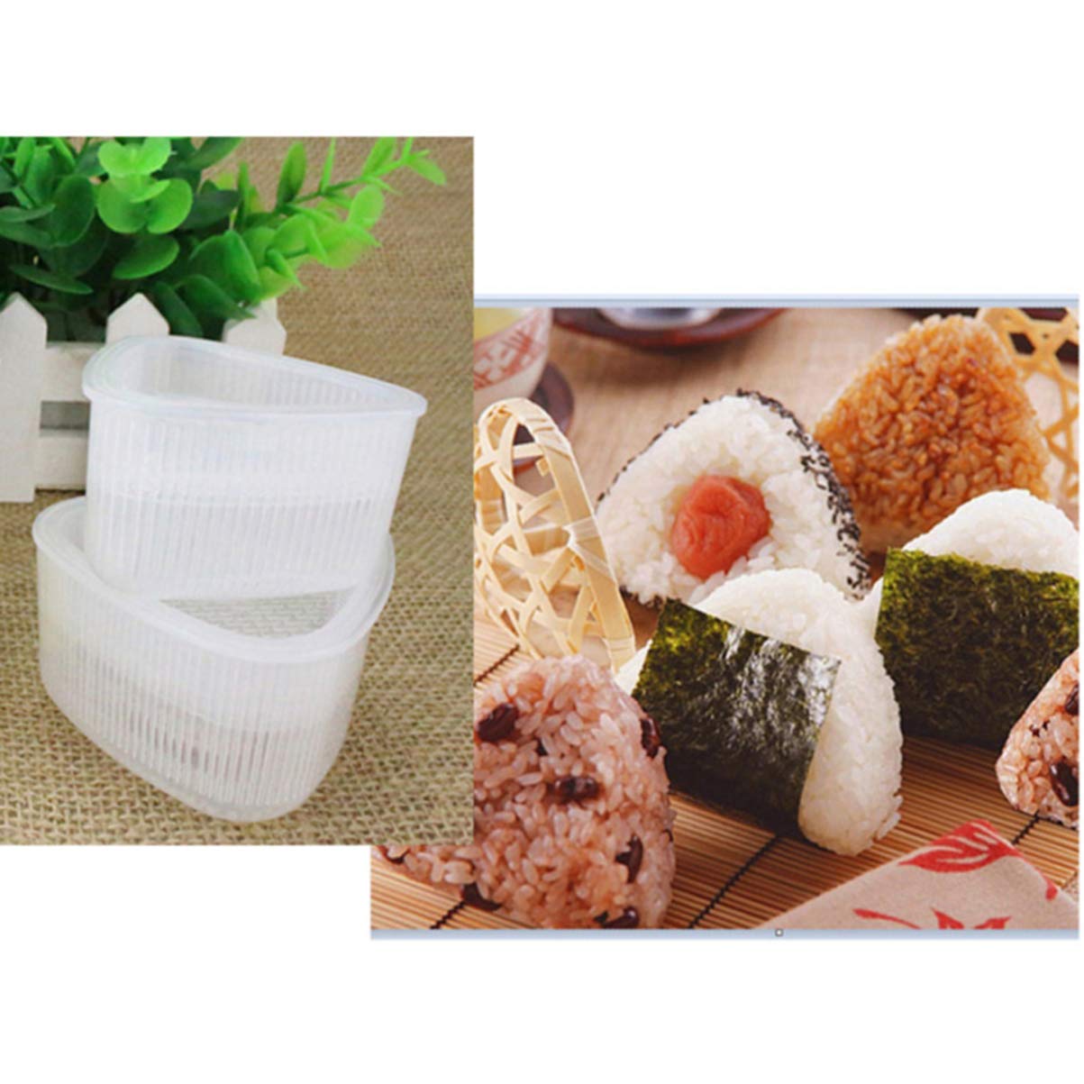Hemoton 6-Piece Sushi Mold Set - DIY Rice Ball Shaper, Onigiri Maker, Triangle Sushi Press for Kids - Perfect for Bento Boxes, School Lunches & Home Cooking