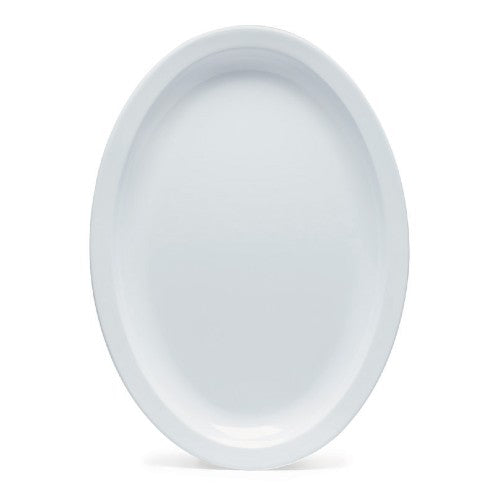 SPOP612W Supermel Oval Platter - 11 3/4 x 8 1/4 Inches - Set of 12 White Serving Trays for Parties, Catering & Buffet Displays