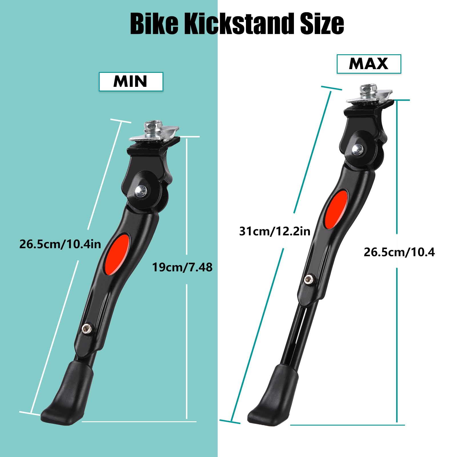 Adjustable Aluminum Alloy Bike Kickstand for 16 18 20 Inch Wheels - Universal Center Mount for Kids, Mountain, Road & Adult Bicycles - Perfect for Commuting, Off-Road Adventures and Family Cycling