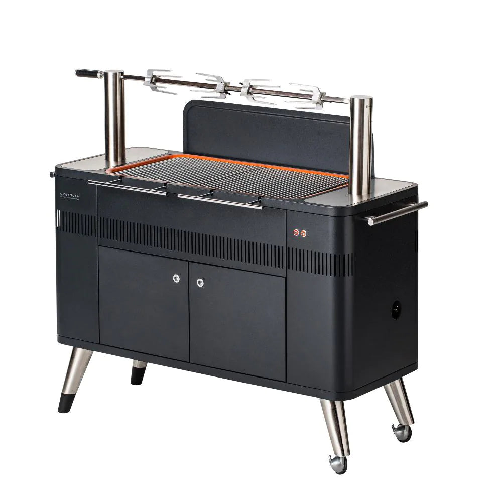 Everdure By Heston Blumenthal HUB 54-Inch Charcoal Grill with Rotisserie & Electronic Ignition - Premium Outdoor BBQ Grill for Backyard, Patio, and Camping Cooking - Model HBCE2BUS