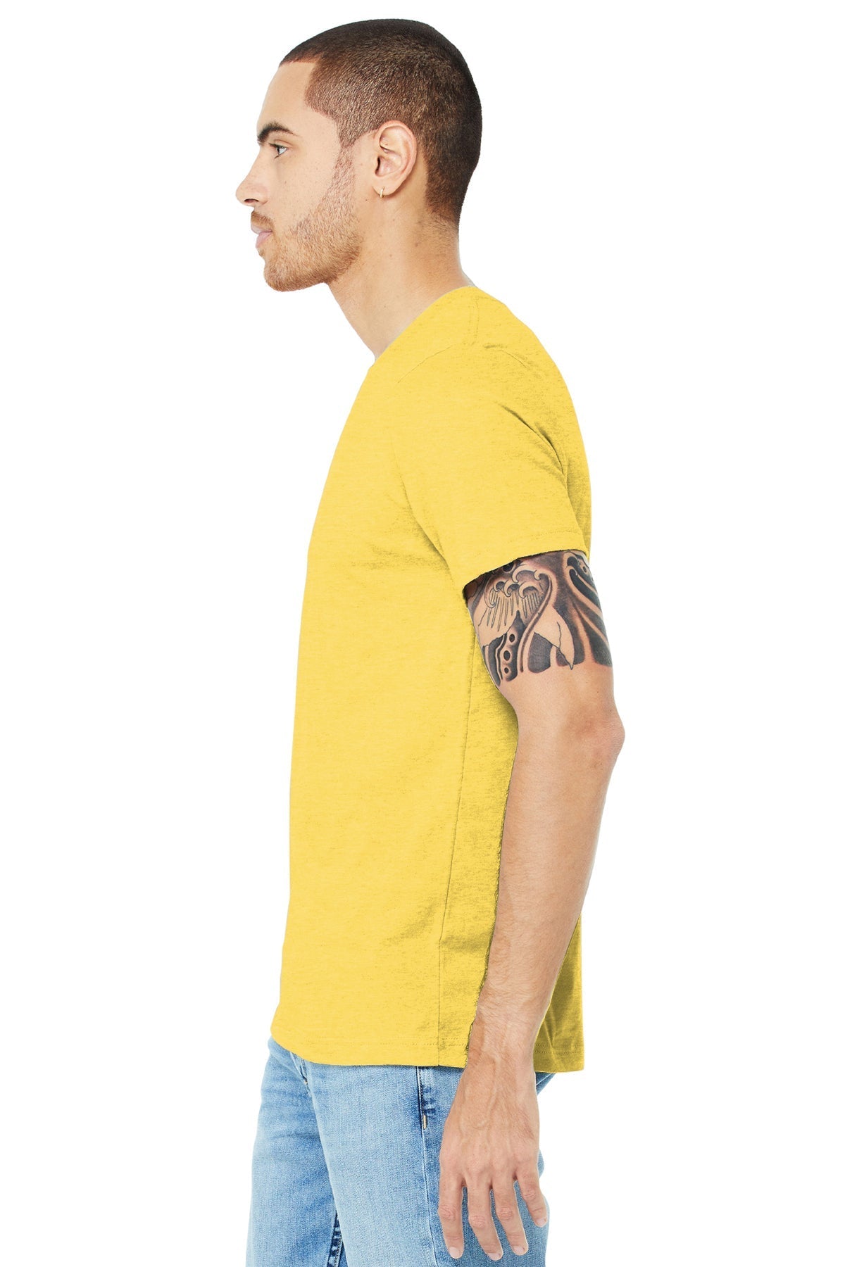 Bella Canvas Unisex Jersey Short Sleeve T-Shirt - Heather Yellow Gold - Soft Cotton Tee for Men & Women - Perfect for Casual Wear, Gym, and School Spirit [Mecosta Osceola ISD]