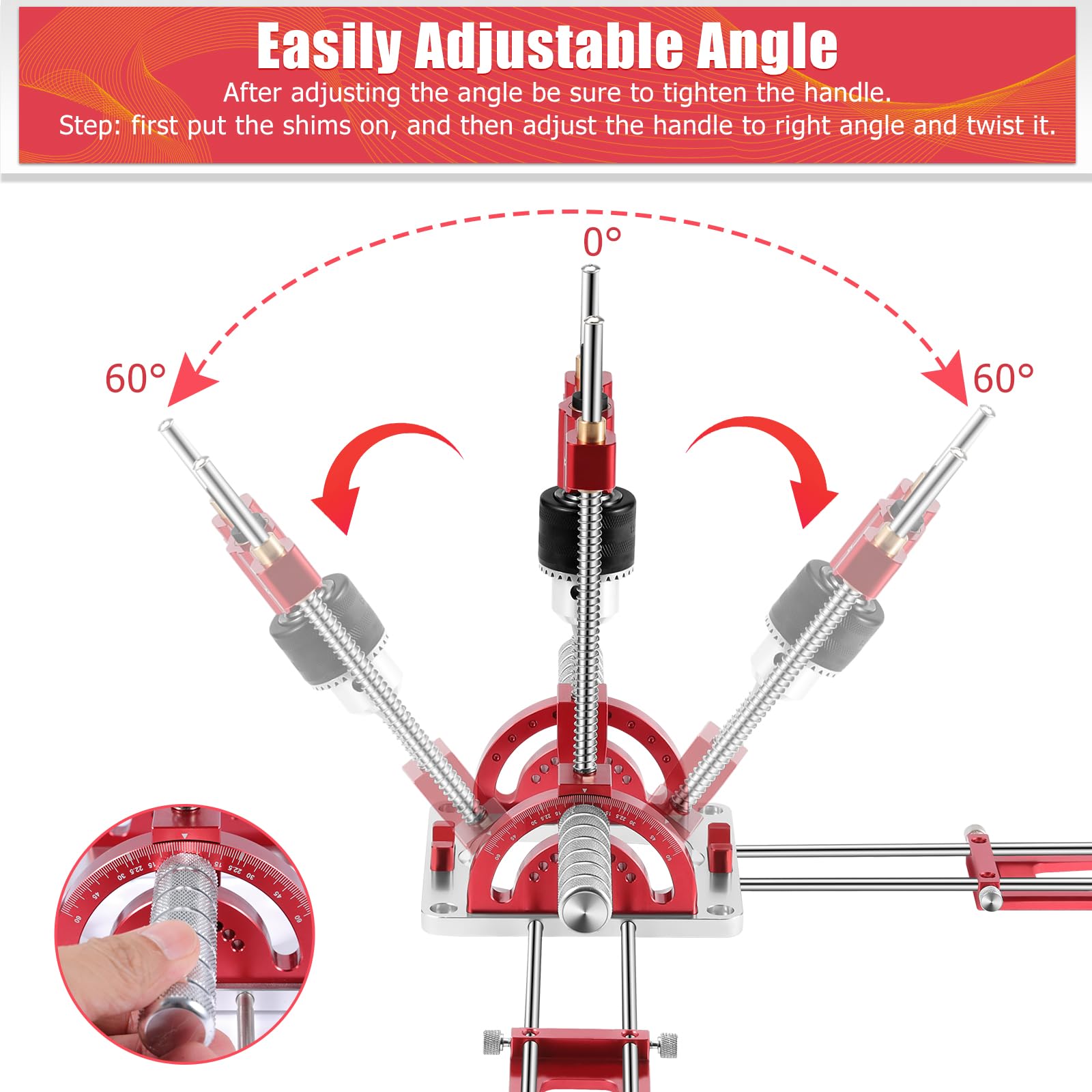 Portable Multi-Angle Drill Guide for Straight & Angled Holes (1/16