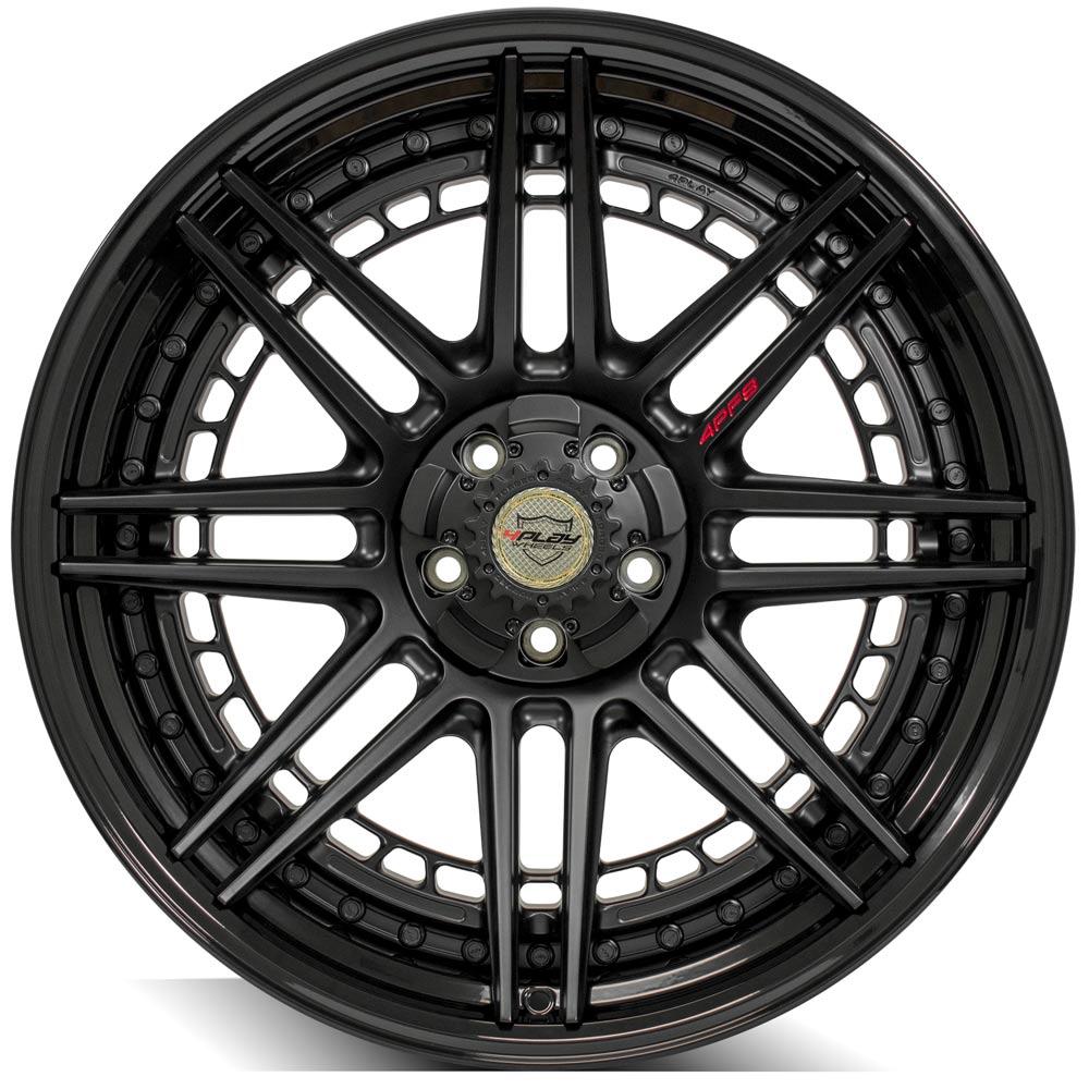 4Play Forged Series 4PF8 Matte Black Center with Gloss Black Barrel 22x10.0 18-Inch Wheels 5x127/5x139.7mm Bolt Pattern 87.1mm Hub - Perfect for Off-Road Trucks, SUVs, and Custom Builds