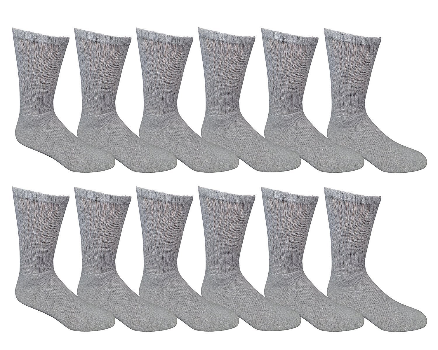 12 Pairs Men's Crew Socks Bulk Pack - Soft Cotton Comfort Socks for Men (Size 10-13) - Perfect for Work, Sports & Everyday Wear