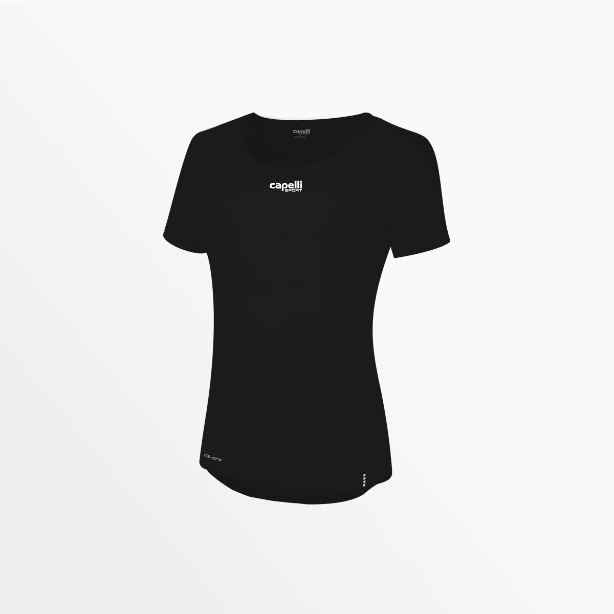 Women's CS Dry Scoop T-Shirt with Center Logo - Soft Cotton Casual Tee for Gym, Running & Everyday Wear