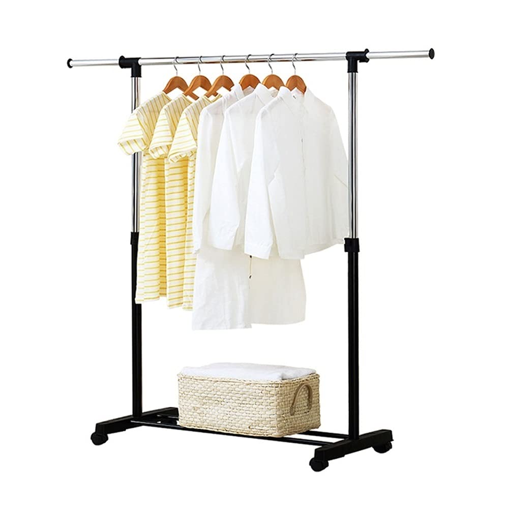 XIAOQIU Telescopic Clothes Drying Rack - Adjustable Carbon Steel Laundry Hanger for Indoor & Outdoor Use - Space Saving Freestanding Garment Airer for Shirts, Pants, Towels (Bedroom, Balcony, Laundry Room)
