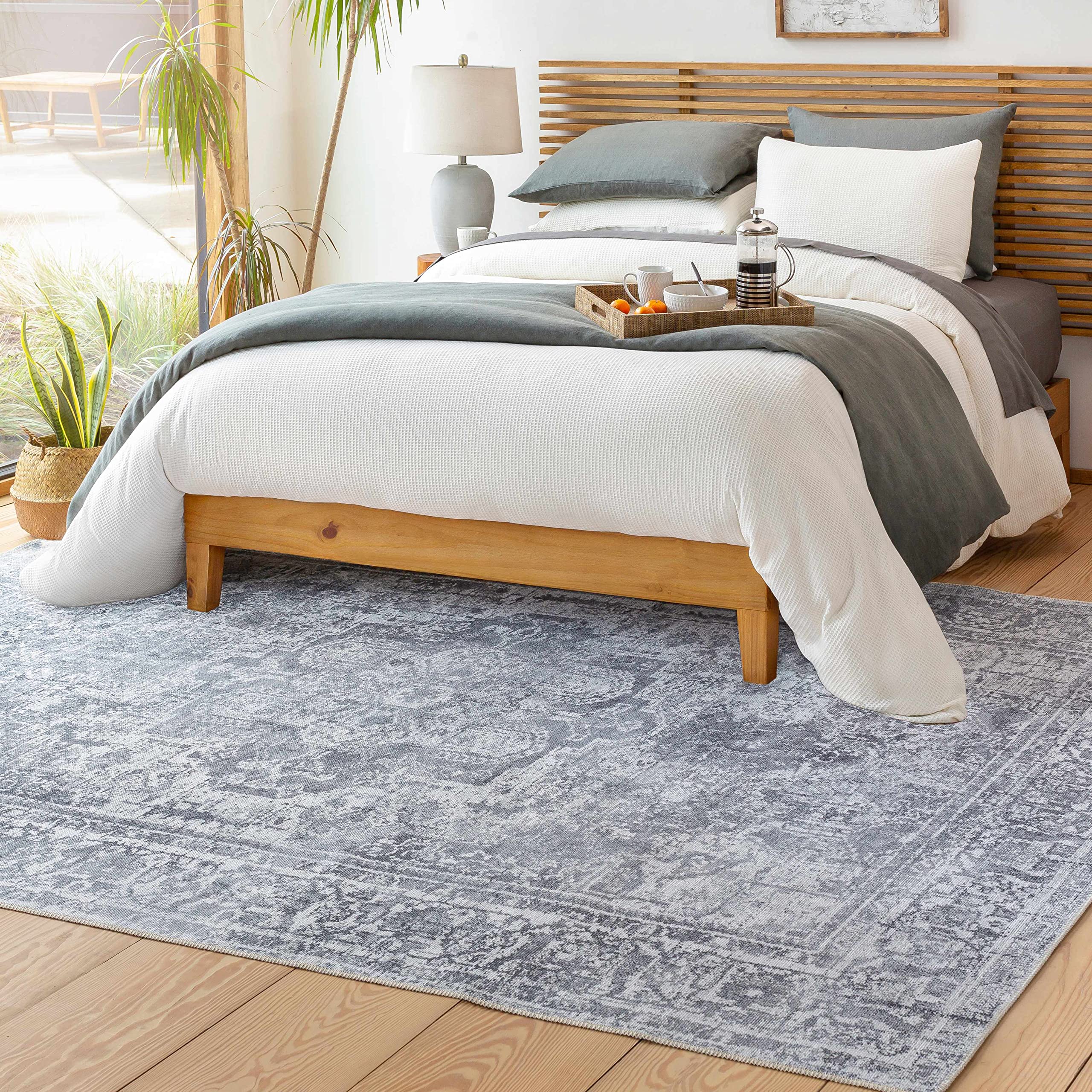 Hauteloom Aquino Soft Plush Machine Washable Area Rug - Gray - 7'10