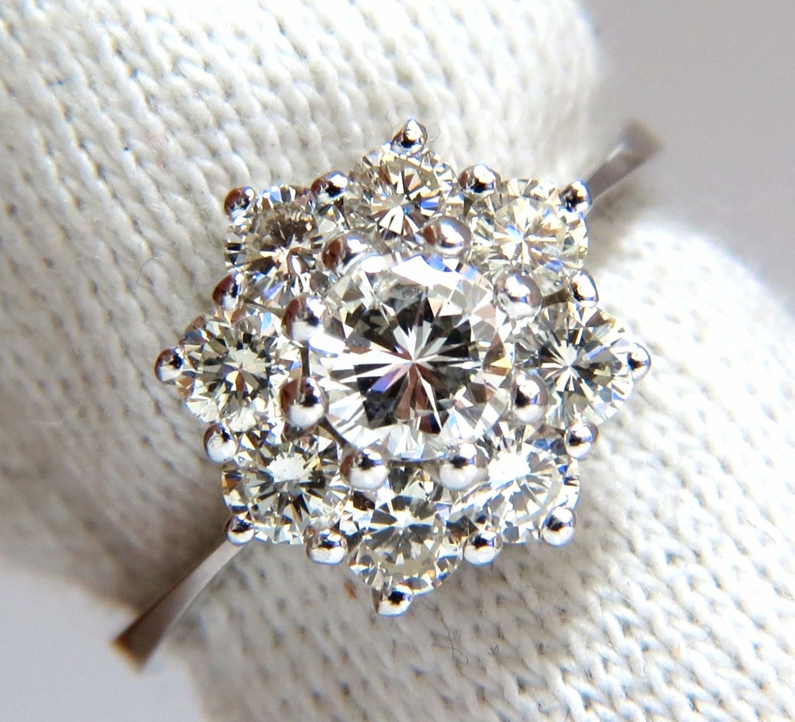 1.40ct Natural Diamond Cluster Ring in 14K Gold - Elegant Statement Jewelry for Weddings, Anniversaries & Special Occasions
