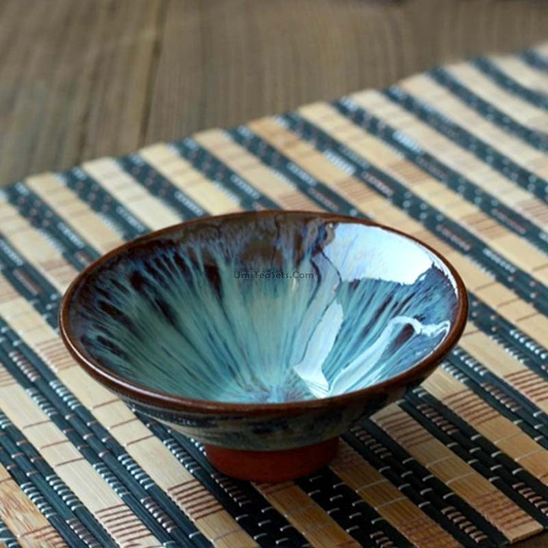Premium Japanese Tea Cup Set of 2 - Handcrafted Ceramic Matcha Tea Cups for Summer Rain Collection - Perfect for Tea Ceremonies, Home Decor & Gift Giving