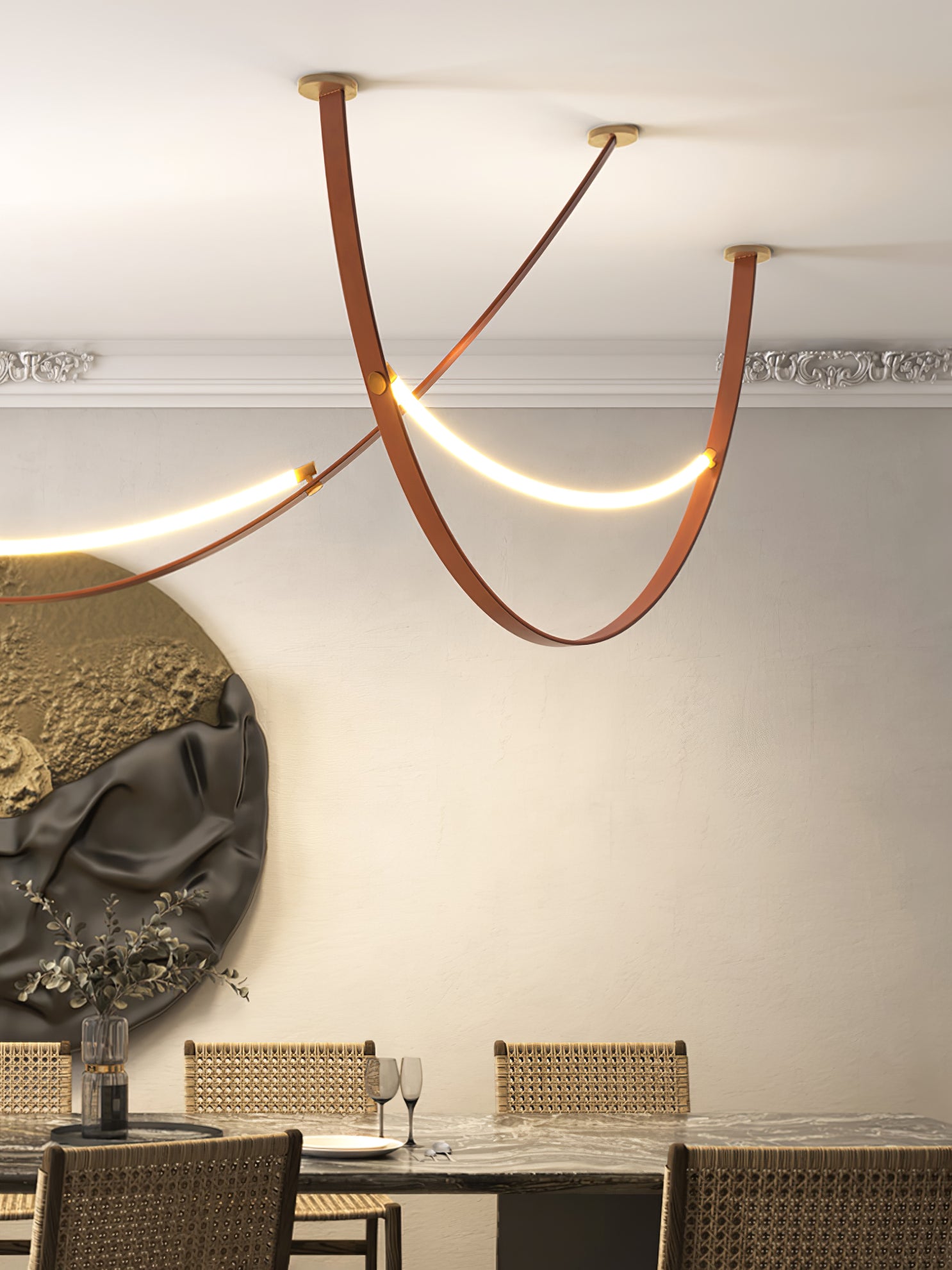 Modern Adjustable Belt Pendant Lamp - Industrial Style Hanging Light Fixture for Kitchen Island, Dining Room & Bedroom Decor