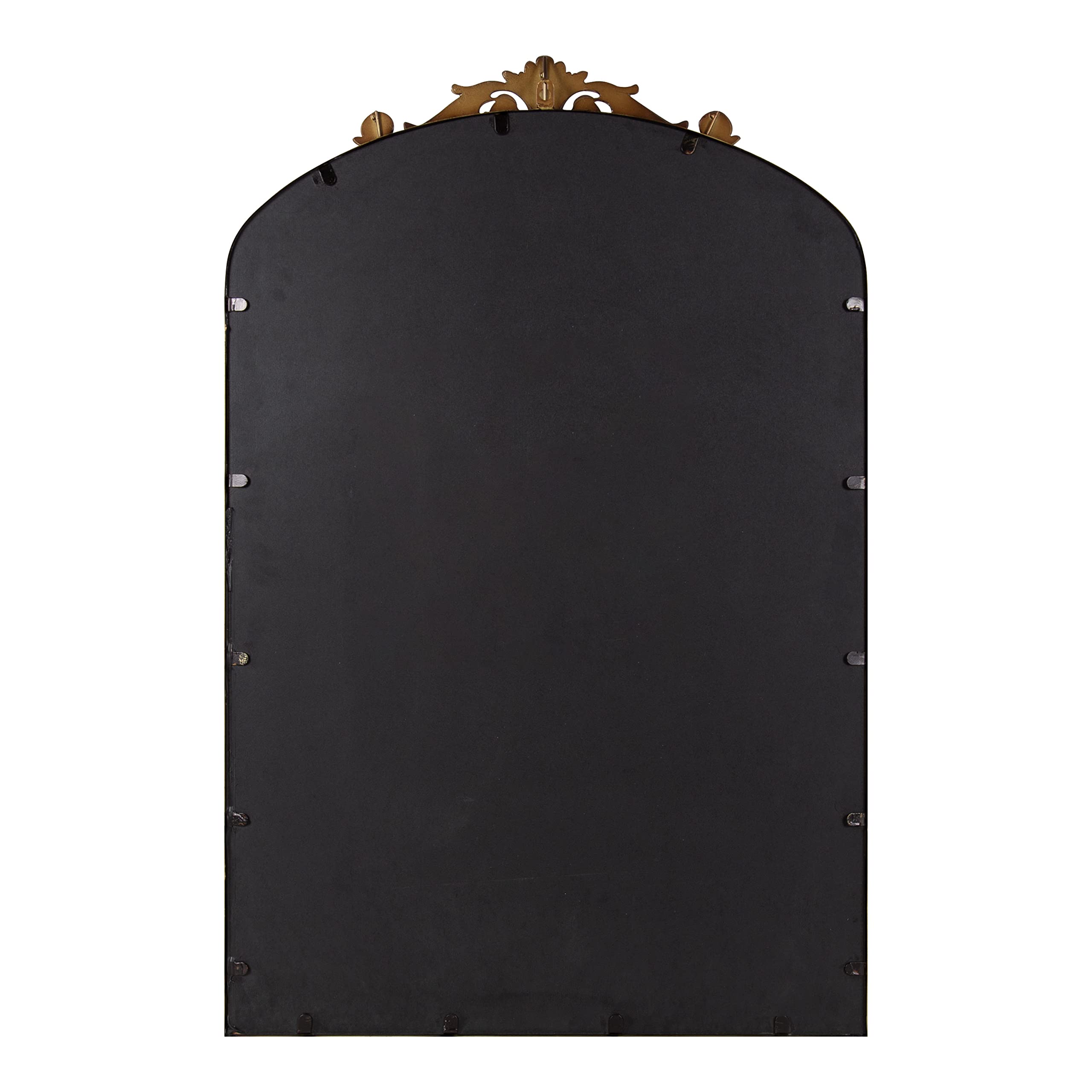 Kate and Laurel Arendahl 24x36 Bronze Ornate Traditional Arched Mirror - Baroque Style Decorative Wall Mirror with Ornamental Crown for Living Room, Bedroom & Entryway Decor