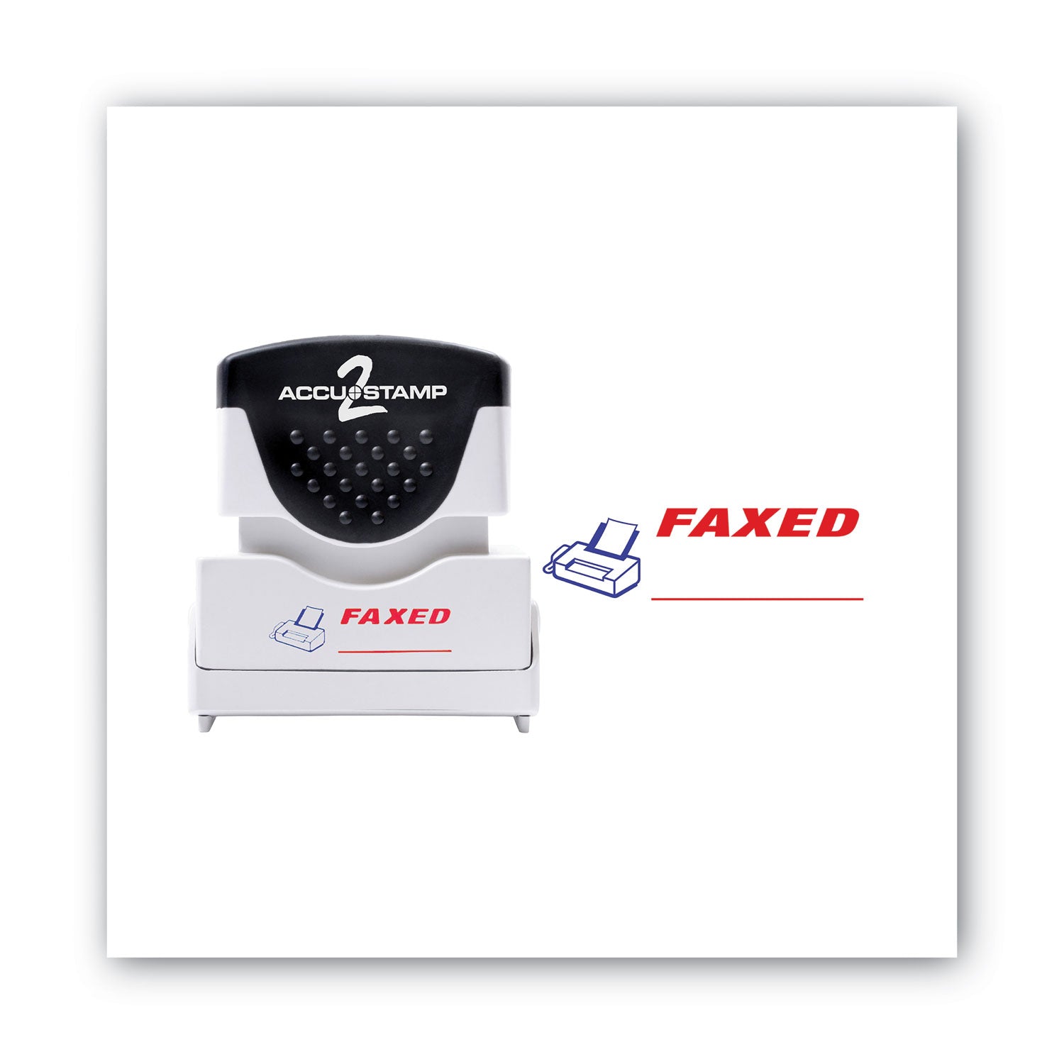 ACCUSTAMP2® Pre-Inked Shutter Stamp - Red & Blue Ink - Self-Inking FAX Stamp - 1.63
