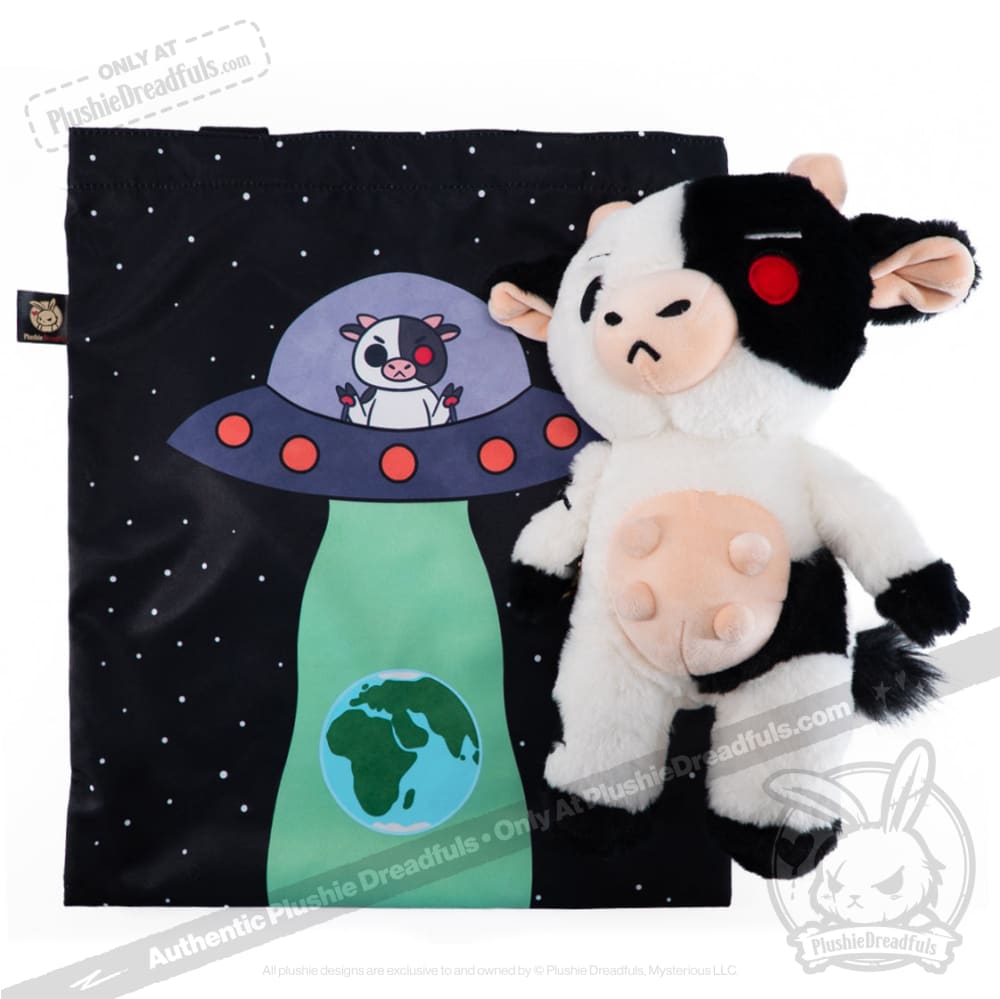 Plushie Dreadfuls Mad Cow Plush Stuffed Animal - Soft Cuddly Toy for Kids, Unique Gift for Horror Fans, Perfect for Halloween Decor & Movie Nights