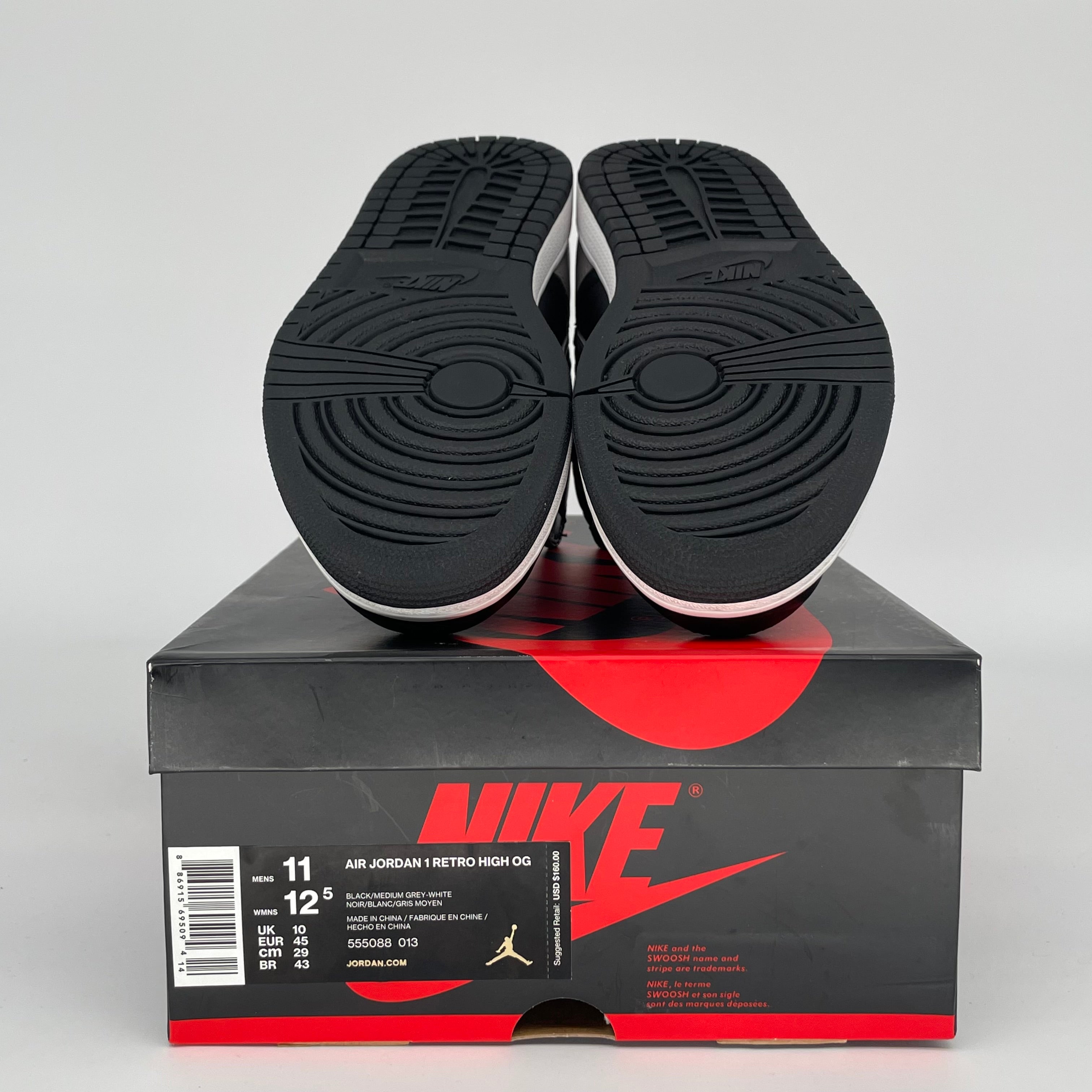 Original Air Jordan 1 Shadow Sneakers - Men's Size 11 (555088-013) | Retro Basketball Shoes for Casual Wear & Street Style