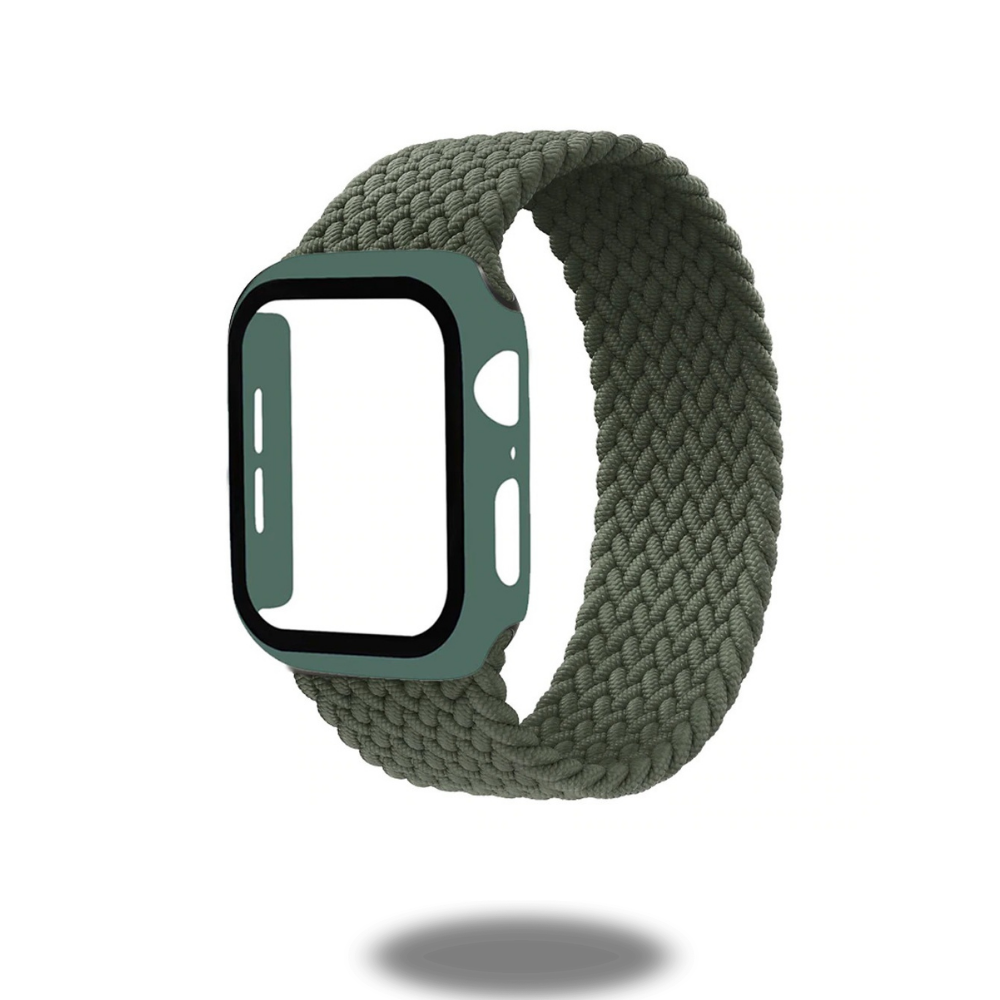 Premium PC Case with Tempered Glass Screen Protector & Durable Braided Solo Loop Band - Perfect for Work, Travel, and Everyday Protection