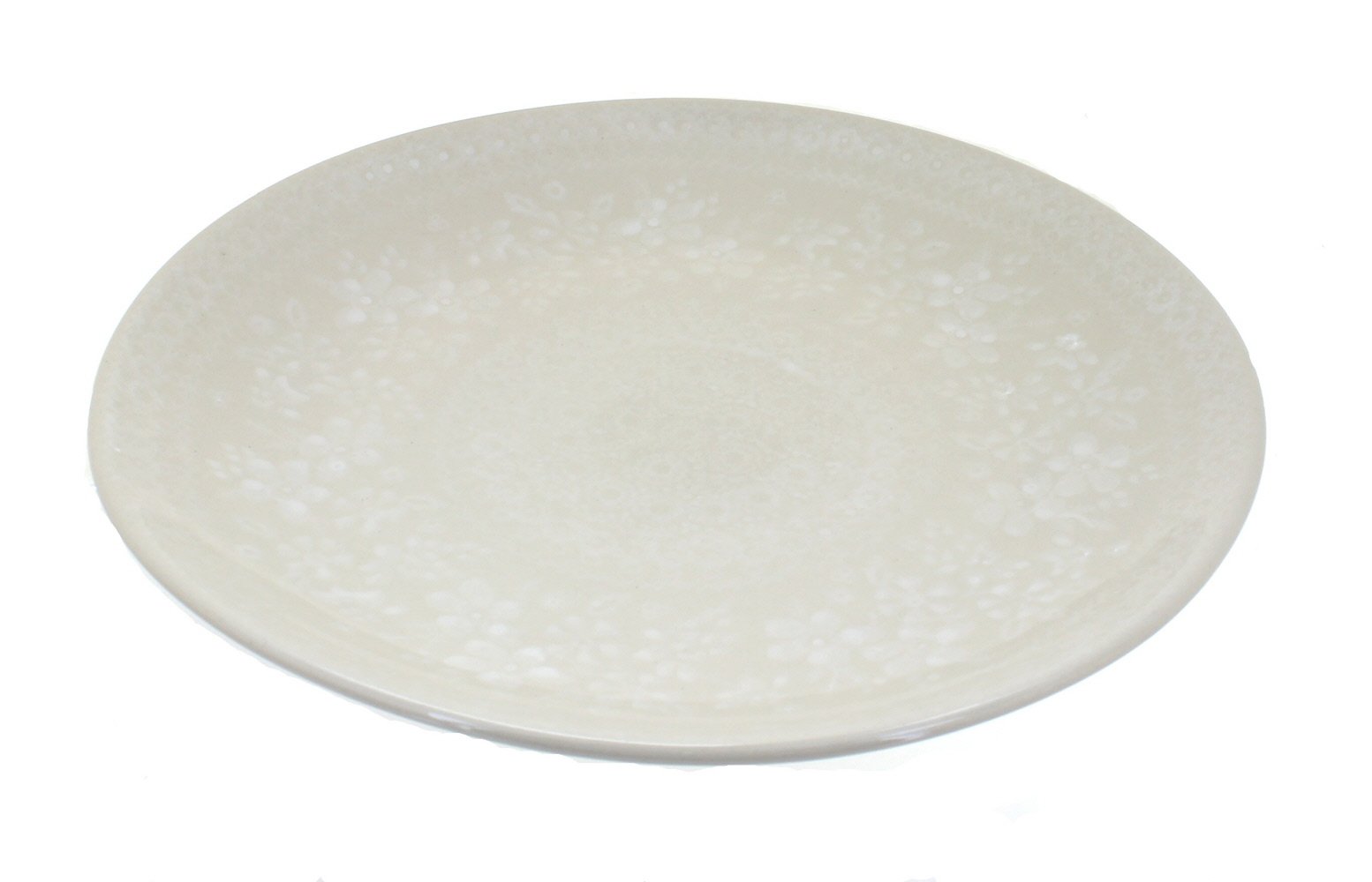 Blue Rose Polish Pottery White Lace Dinner Plate - Elegant Handmade Ceramic Plate for Dining, Wedding, and Special Occasions