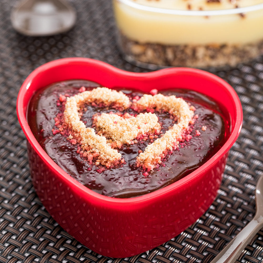 100 Pack 5 oz Red Plastic Mini Heart Cups with 100 Silver Plastic Mini Spoons - Perfect for Valentine's Day Parties, Wedding Favors, Baby Showers & Dessert Serving