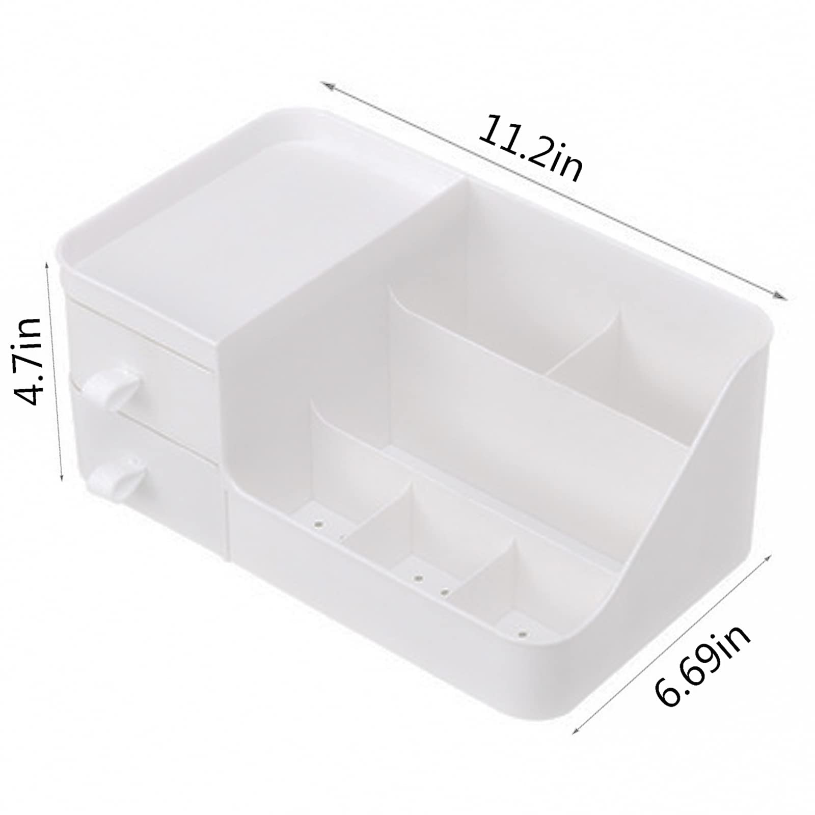 Polar White Makeup Organizer with Drawers - Cosmetic Storage for Lipstick, Brushes & Eyeshadow | Vanity & Countertop Beauty Organizer | Perfect for Bedroom, Bathroom & Travel