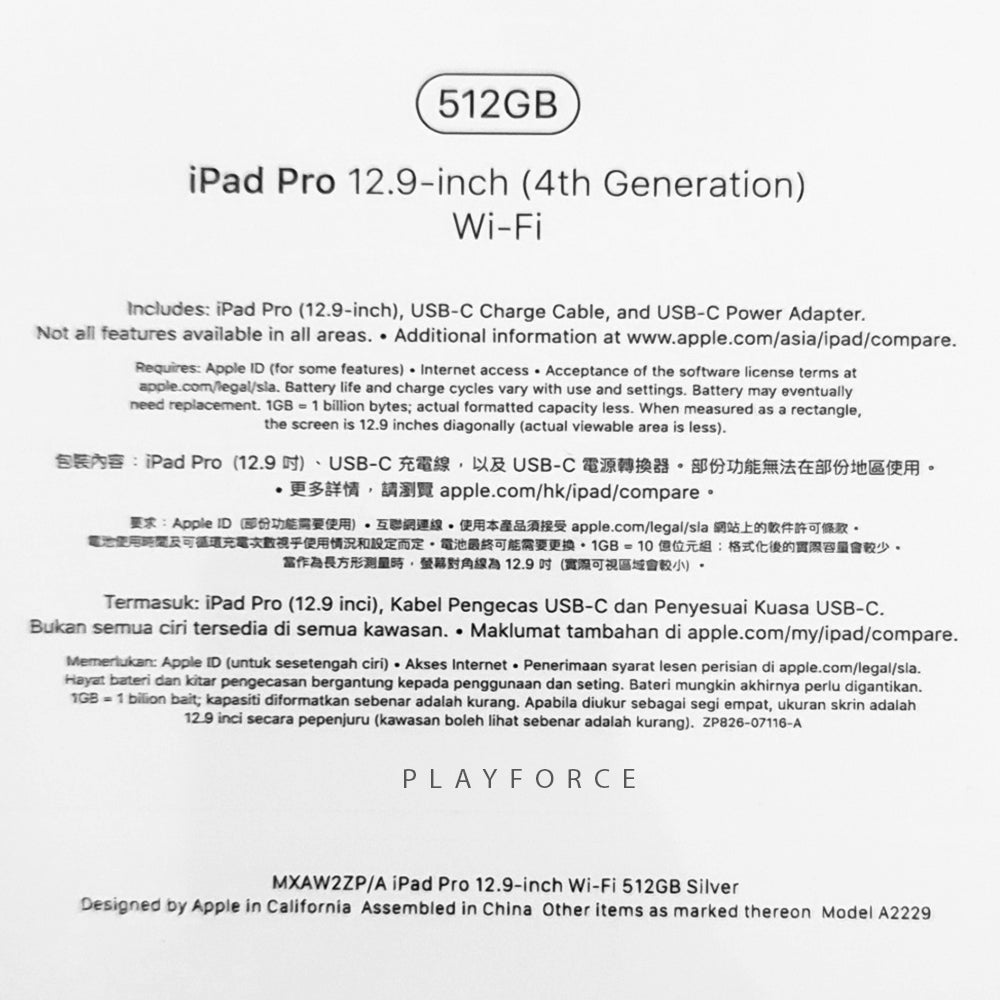 Apple iPad Pro 12.9-inch 4th Generation (2020) 512GB WiFi - Space Gray (Brand New Sealed) - Perfect for Graphic Design, Remote Work & Entertainment