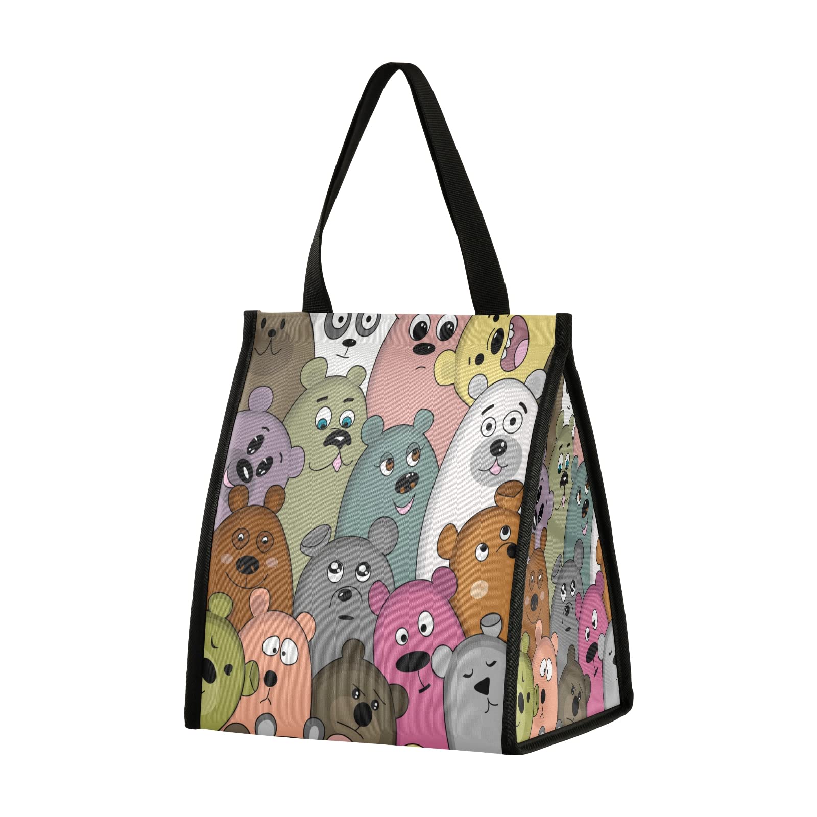 Xigua Insulated Lunch Bag - Reusable Cooler Tote for Work, School & Travel | Leakproof Portable Lunch Box for Women & Men | Cute Cartoon Bear Design | Perfect for Office, Picnics & Daily Commute