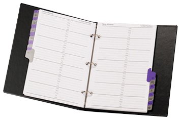 Concord A5 Address Binder - Black CD6 Organizer for Business Contacts, Client Records & Home Office Use