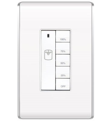 ON-Q Fan Controller - In-Wall RF Fan Speed Controller with Remote, White (DRD9-W) - Perfect for Bedroom, Living Room & Office Ceiling Fan Control