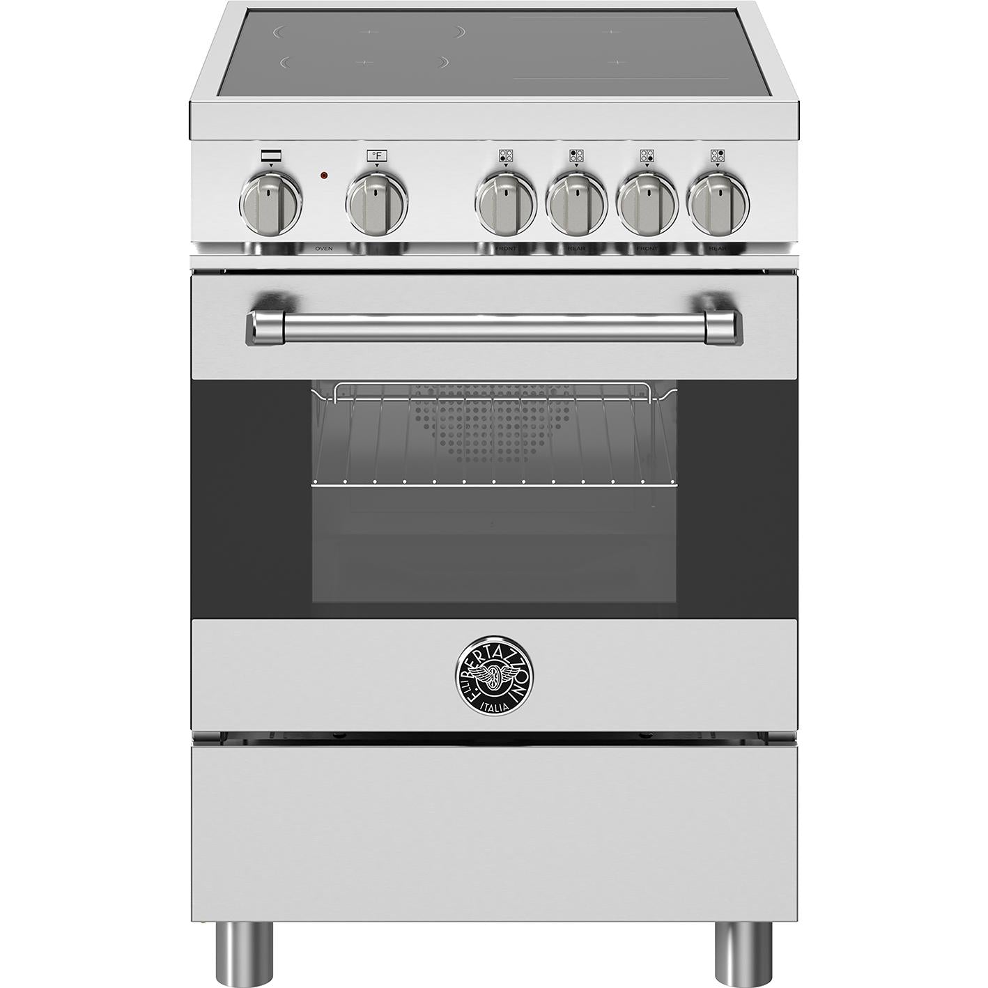 Bertazzoni 24 Inch Freestanding Induction Range with Convection Oven - MAS244IFEMXB - Premium Italian Kitchen Appliance for Modern Home Cooking & Baking