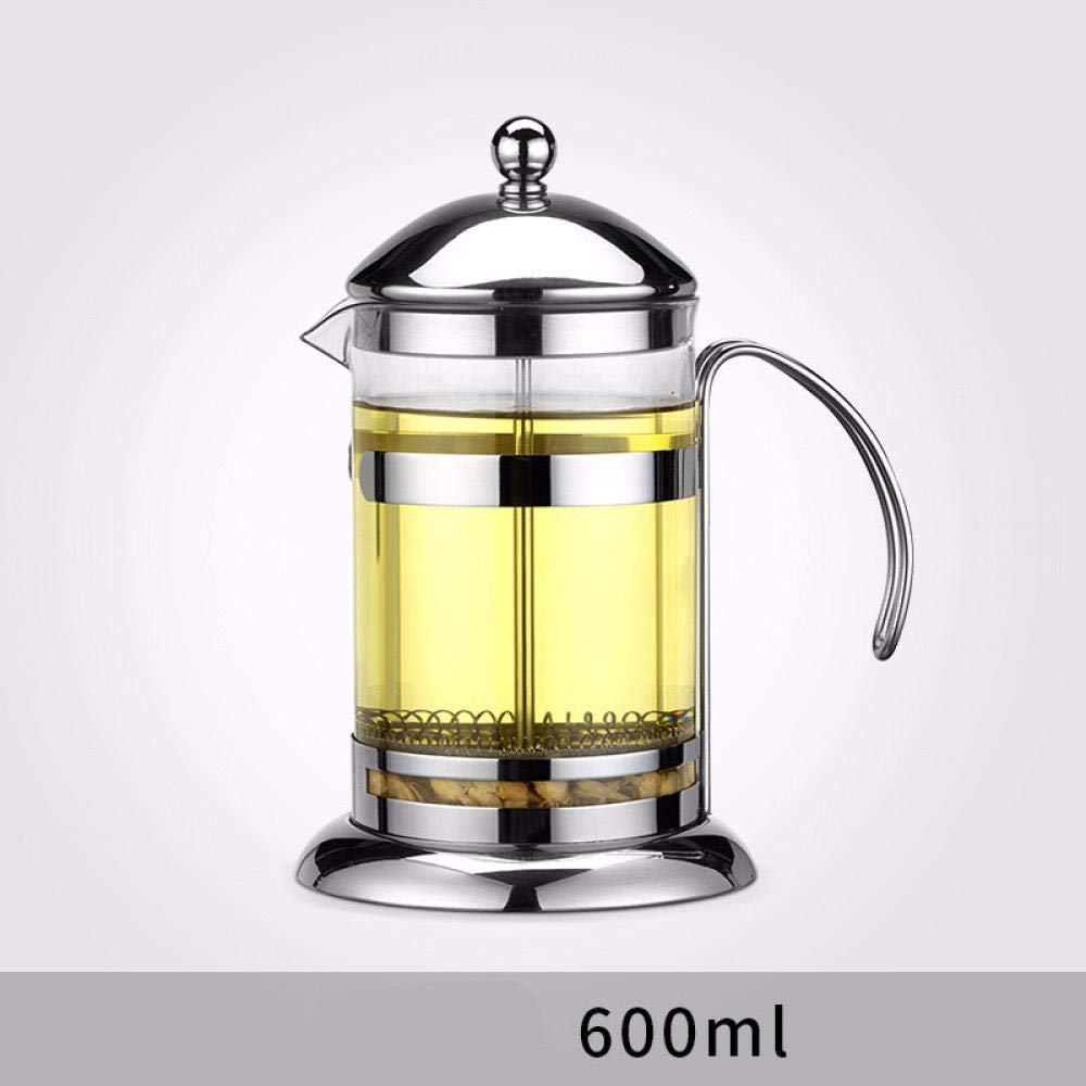 Premium French Press Coffee Maker - 600ml Thick Glass Tea & Coffee Pot with Stainless Steel Filter - Perfect for Home, Office, and Camping Use