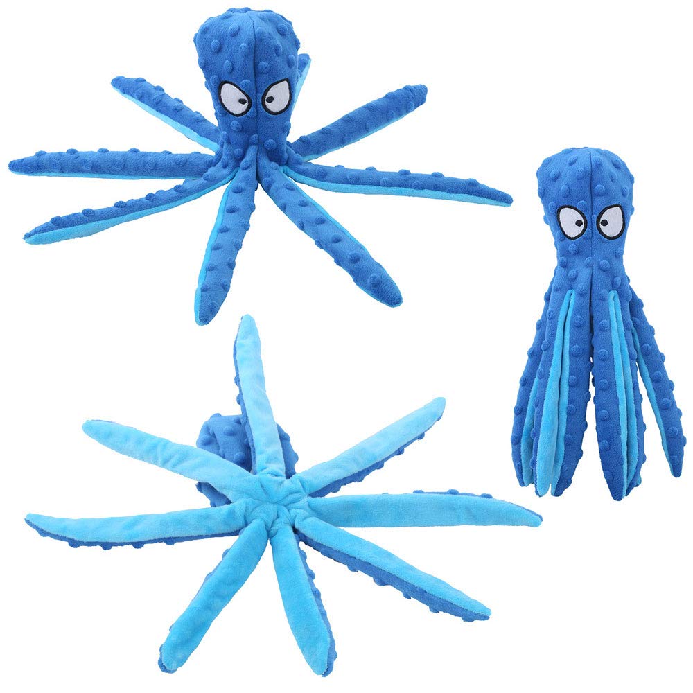 Oncpcare 2-Pack No Stuffing Octopus Squeaky Dog Toys - Durable Plush Chew Toys for Small, Medium & Large Dogs - Perfect for Playtime, Training & Teething Relief