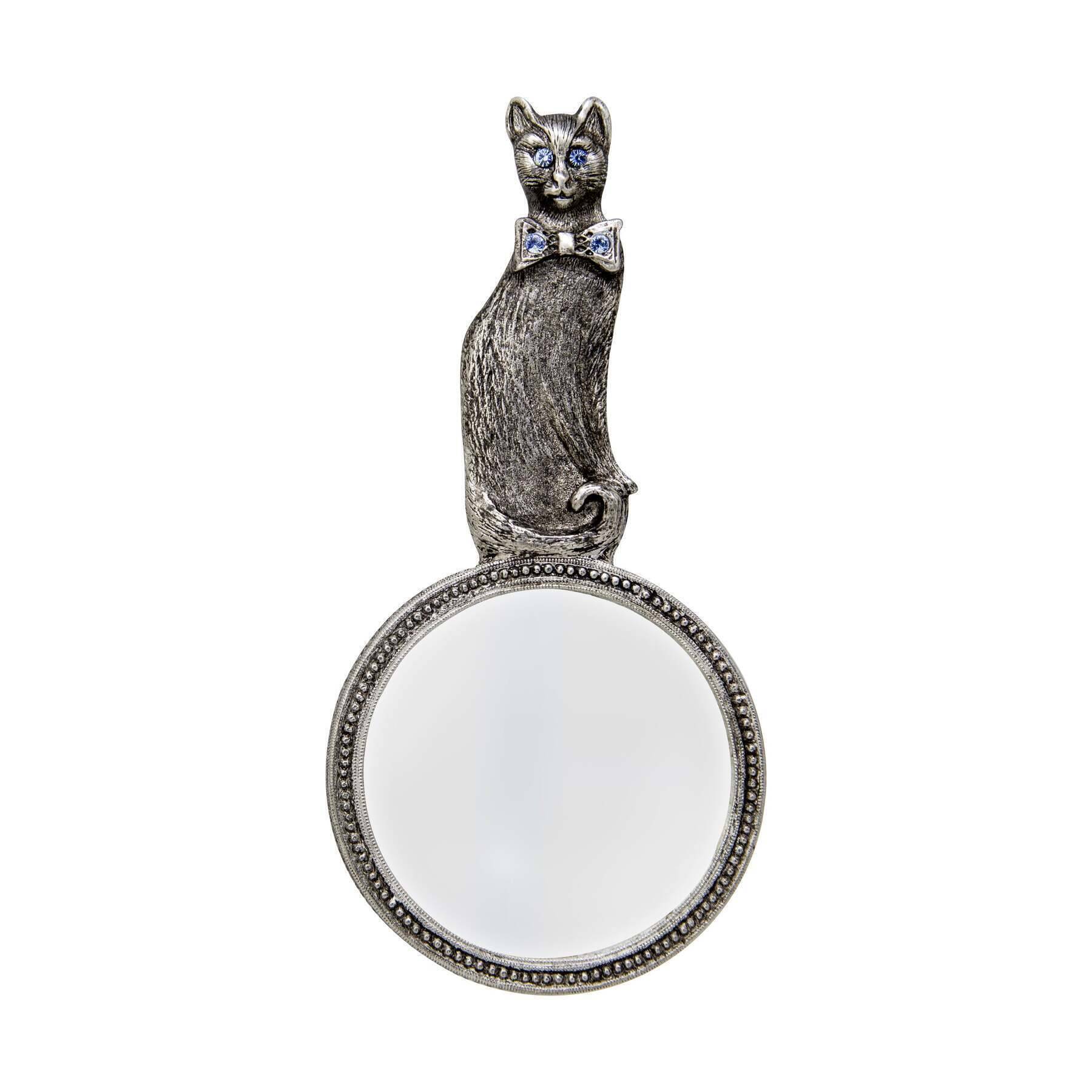 1928 Jewelry Light Sapphire Blue Crystal Cat Handheld Magnifying Glass - 1-2X Magnification Power for Reading, Jewelry Appraisal & Hobby Use