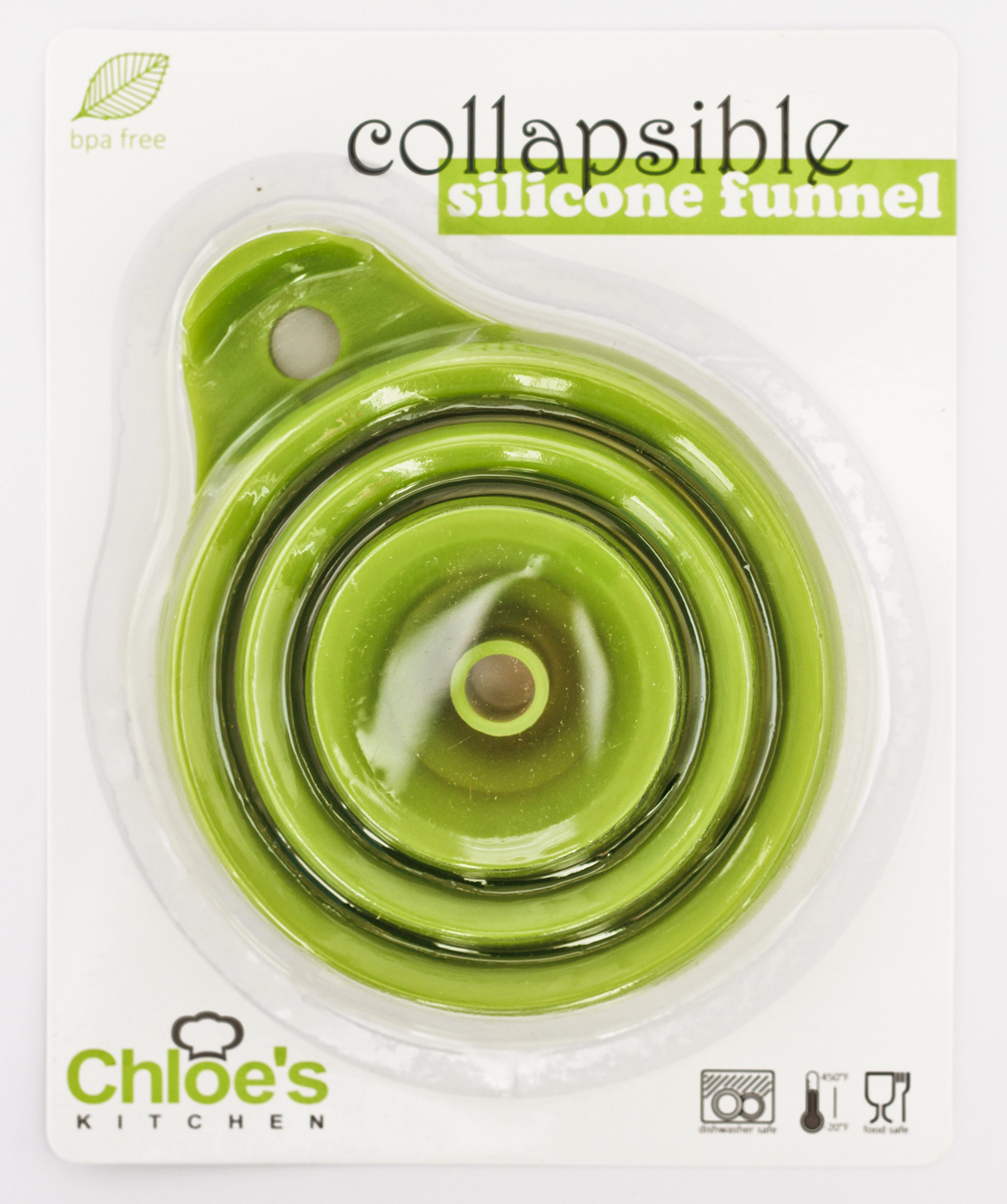Zoie & Chloe Collapsible Silicone Kitchen Funnel - Space Saving Foldable Design for Cooking, Baking, Oil Pouring & Liquid Transfer | Dishwasher Safe