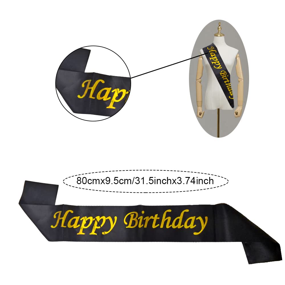 Minhero 54th Birthday Party Decorations - Red & Black Happy Birthday Banner, Number 54 Balloons, Sash with Latex & Confetti Balloons for Women's 54th or 45th Birthday Celebration - Perfect for Adult Birthday Parties, Milestone Celebrations & Surprise Decorations