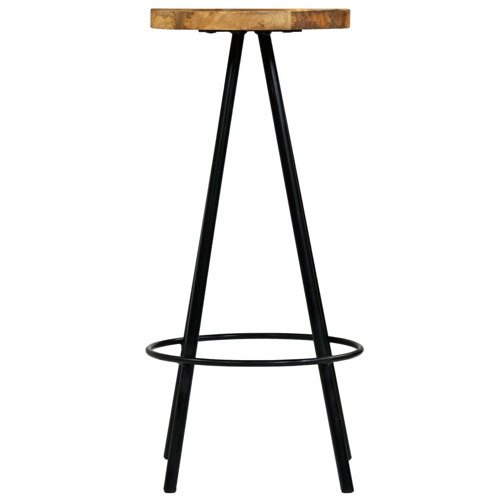 CHARMMA 4-Piece Solid Mango Wood Bar Stools Set - Rustic Kitchen Island Stools for Dining Room, Breakfast Nook & Home Bar Decor