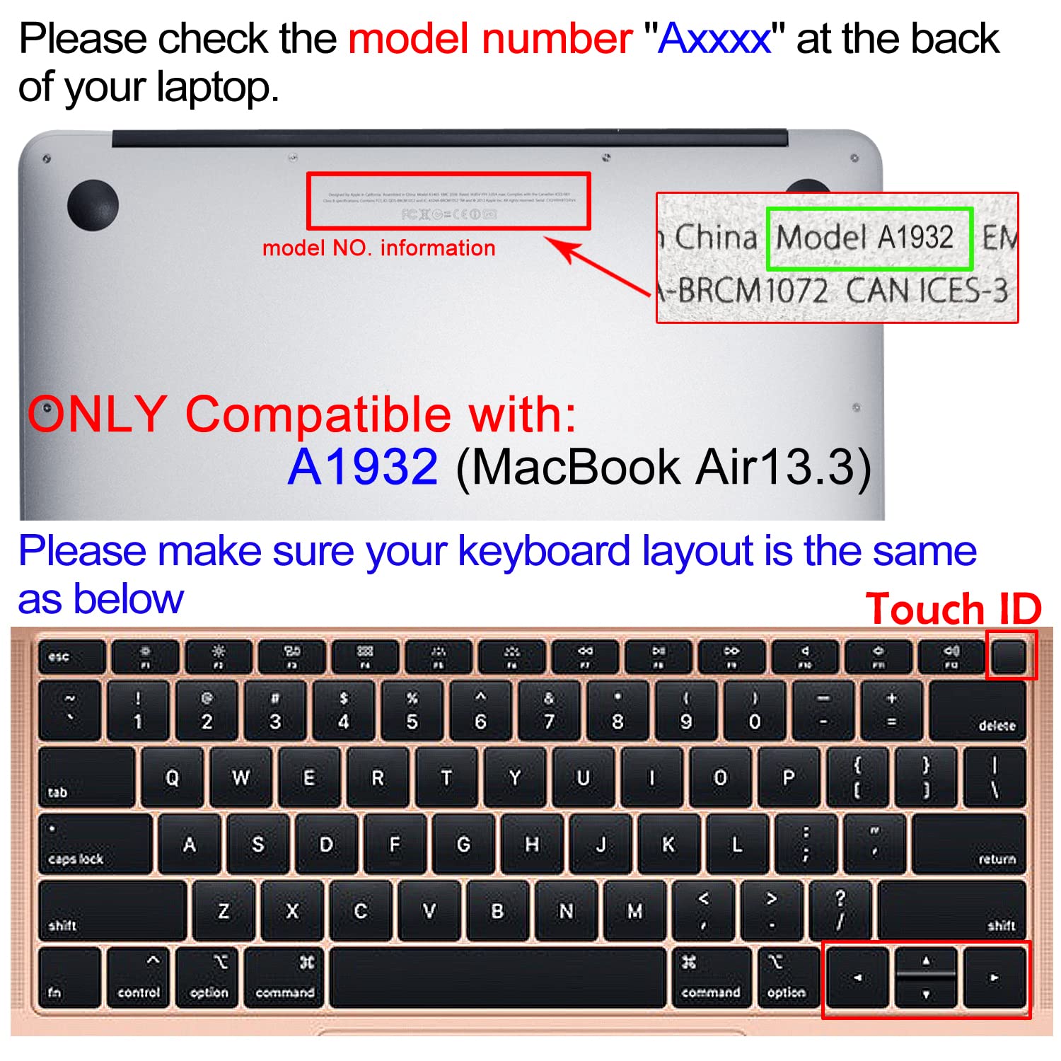 Silicone Keyboard Cover Protector for Apple MacBook Air 13