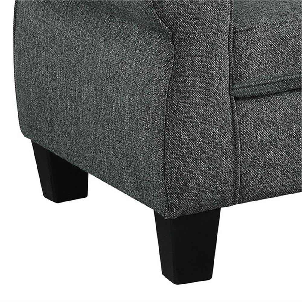 Furniture of America Adella Transitional Fabric Loveseat Sofa - Dark Gray Upholstered Small Couch for Living Room, Apartment & Office