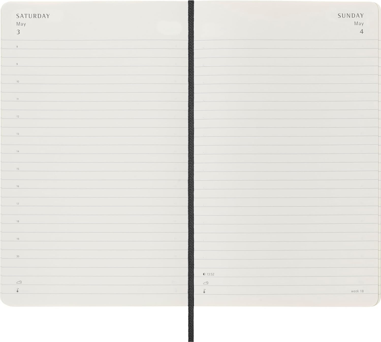 **Moleskine 2025 Daily Planner - 12-Month Agenda with Soft Cover & Elastic Closure, Large 13x21 cm, Black - Perfect for Work, School & Personal Organization**