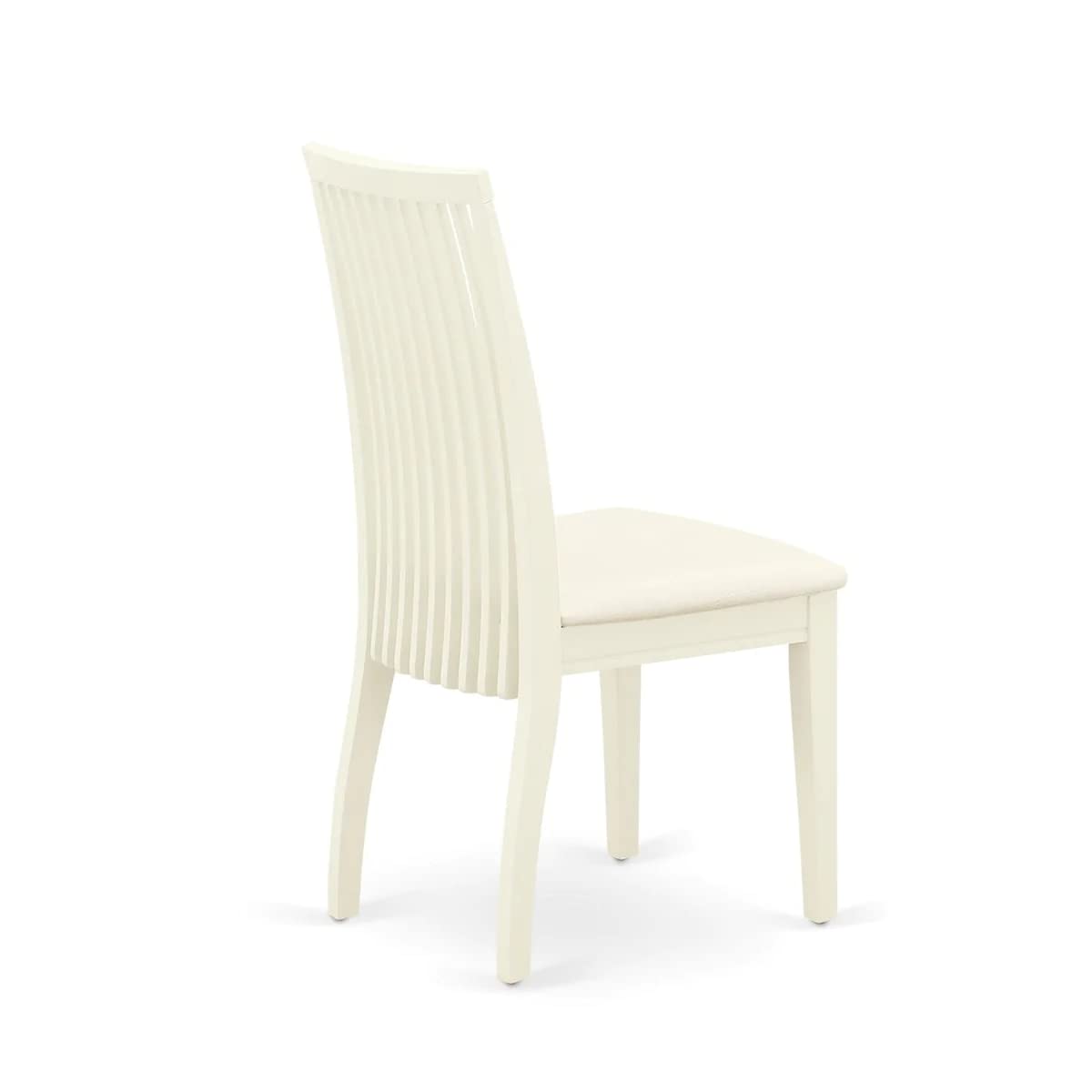 East West Furniture DMIP3-LWH-C 3-Piece White Linen Dining Set with Round Drop-Leaf Table (42x42 Inch) & 2 Upholstered Chairs - Perfect for Small Kitchens, Breakfast Nooks & Cozy Apartments