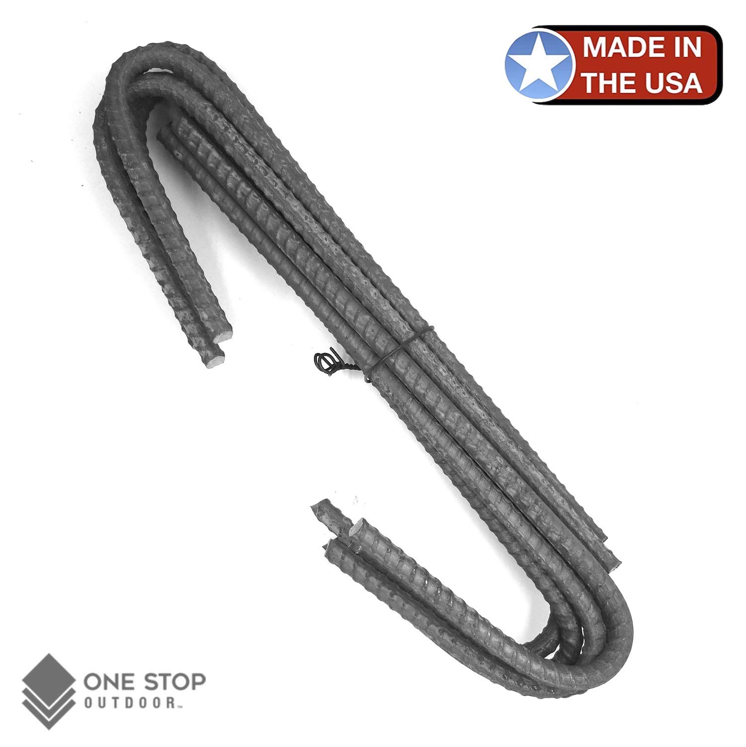 Heavy Duty 12-Pack #3 Rebar Stakes - 12 Inch J Hook Steel Ground Anchors for Fencing & Stabilizing | USA Made Outdoor Supplies | Perfect for Garden Fences, Camping Tents, and Construction Sites