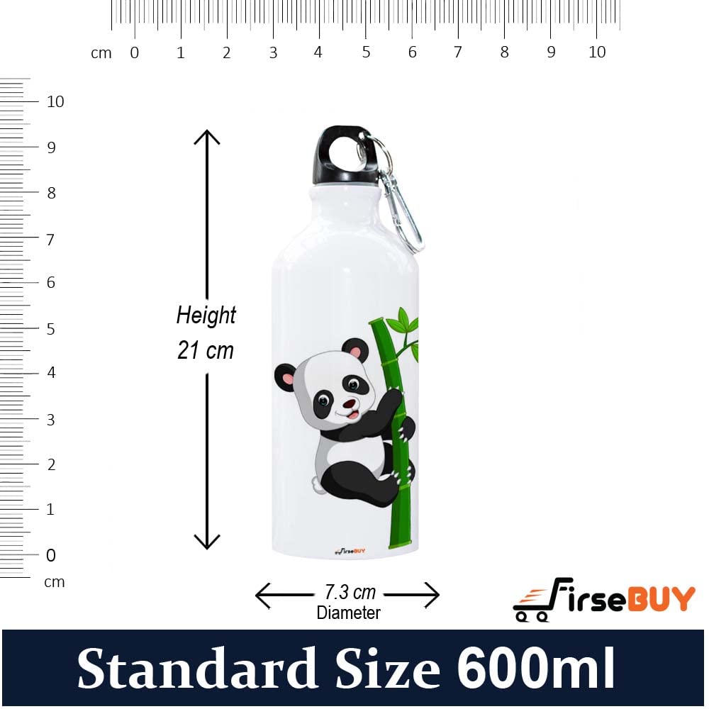 FirseBUY 600ml Lightweight Portable Aluminum Water Bottle with Creative Cartoon Design - BPA Free Leak Proof Sports Bottle for Kids, School, Gym & Outdoor Activities