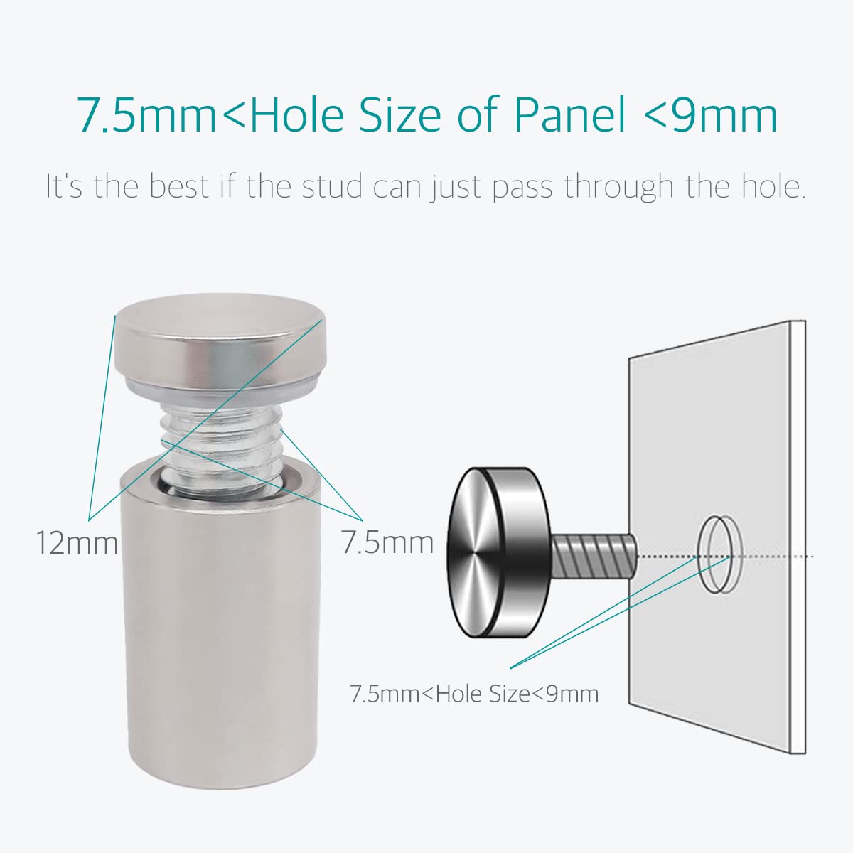 Stainless Steel Standoff Screws 12x40mm (20 Pcs) - Acrylic & Glass Sign Mounts for Displays