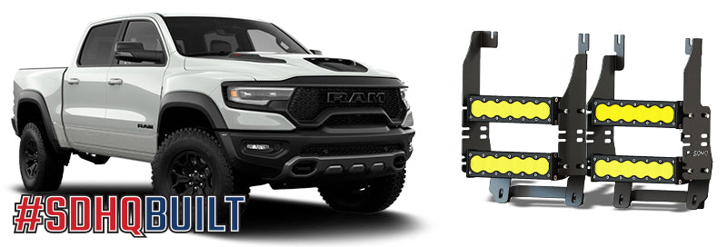 2021-2024 Ram 1500 TRX SDHQ Built Behind the Grille LED Light Bar Mount Kit - Off-Road Lighting Upgrade for Night Driving & Adventure