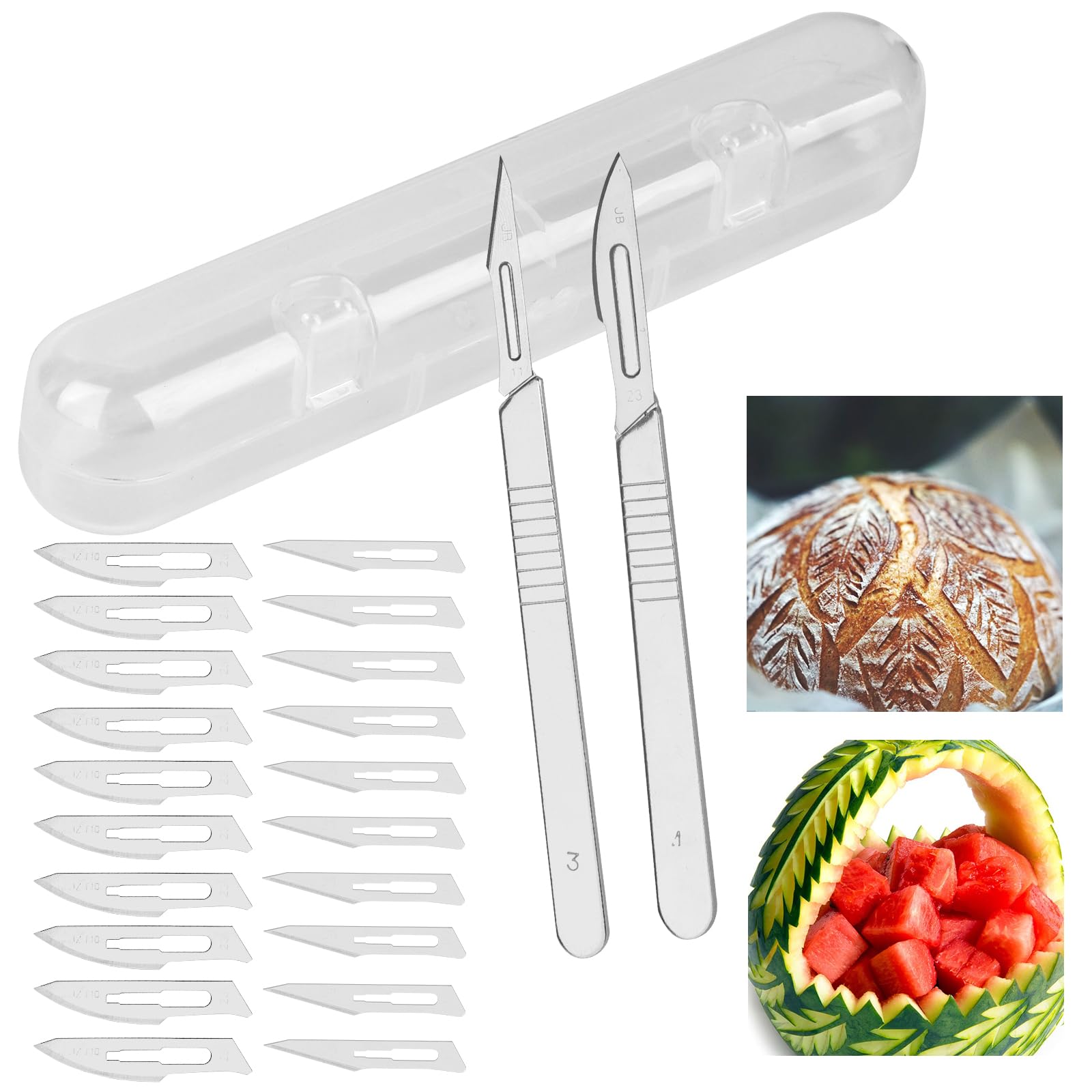 2-Pack Premium Sourdough Bread Lame Scoring Kit - Handcrafted Dough Scoring Knife with 20 Stainless Steel Blades & Safety Storage Box - Perfect for Artisan Bread Baking, Sourdough Loaf Scoring, and Professional Bakery Use